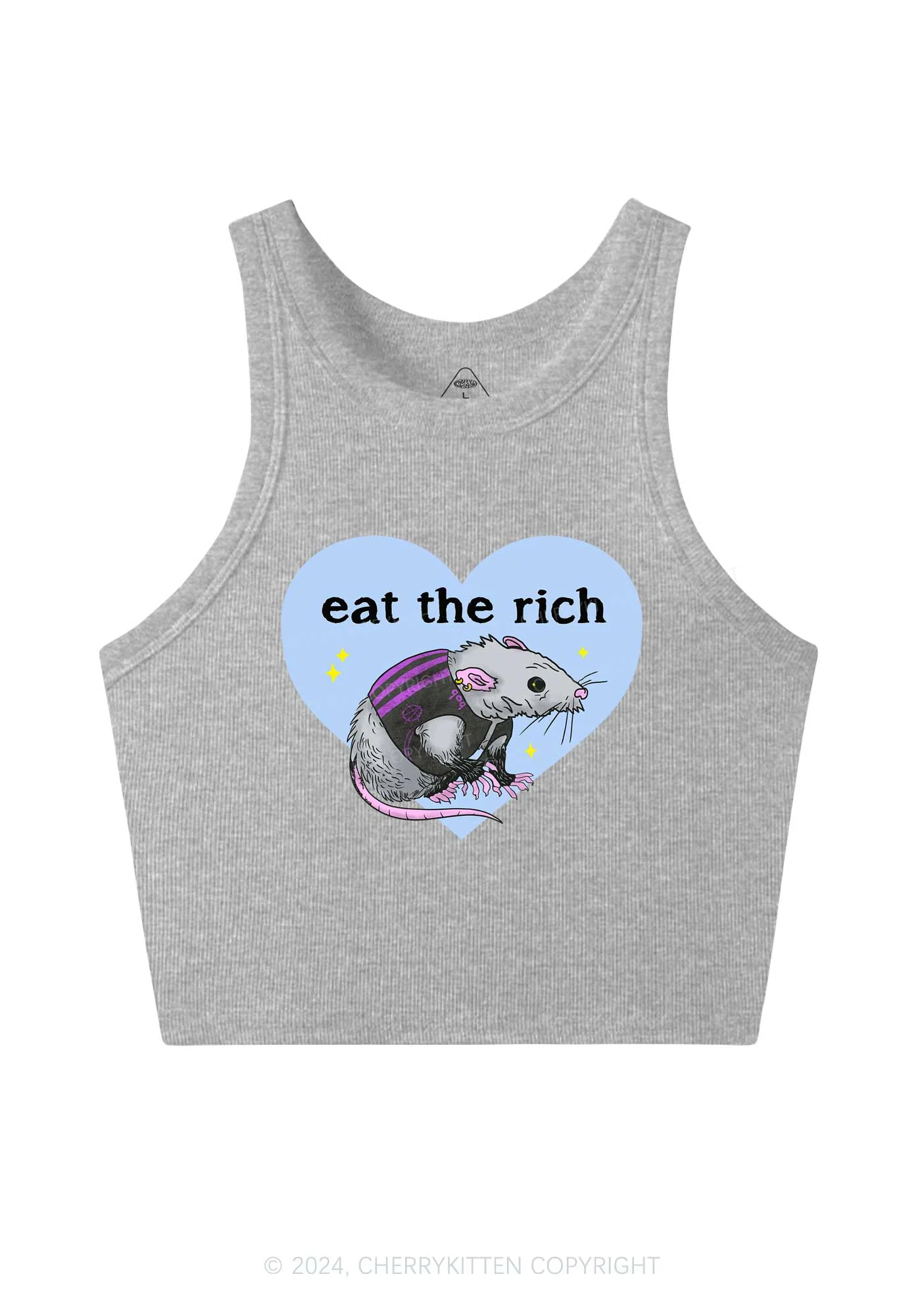 Eat The Rich Rat Y2K Crop Tank Top Cherrykitten - Image 5