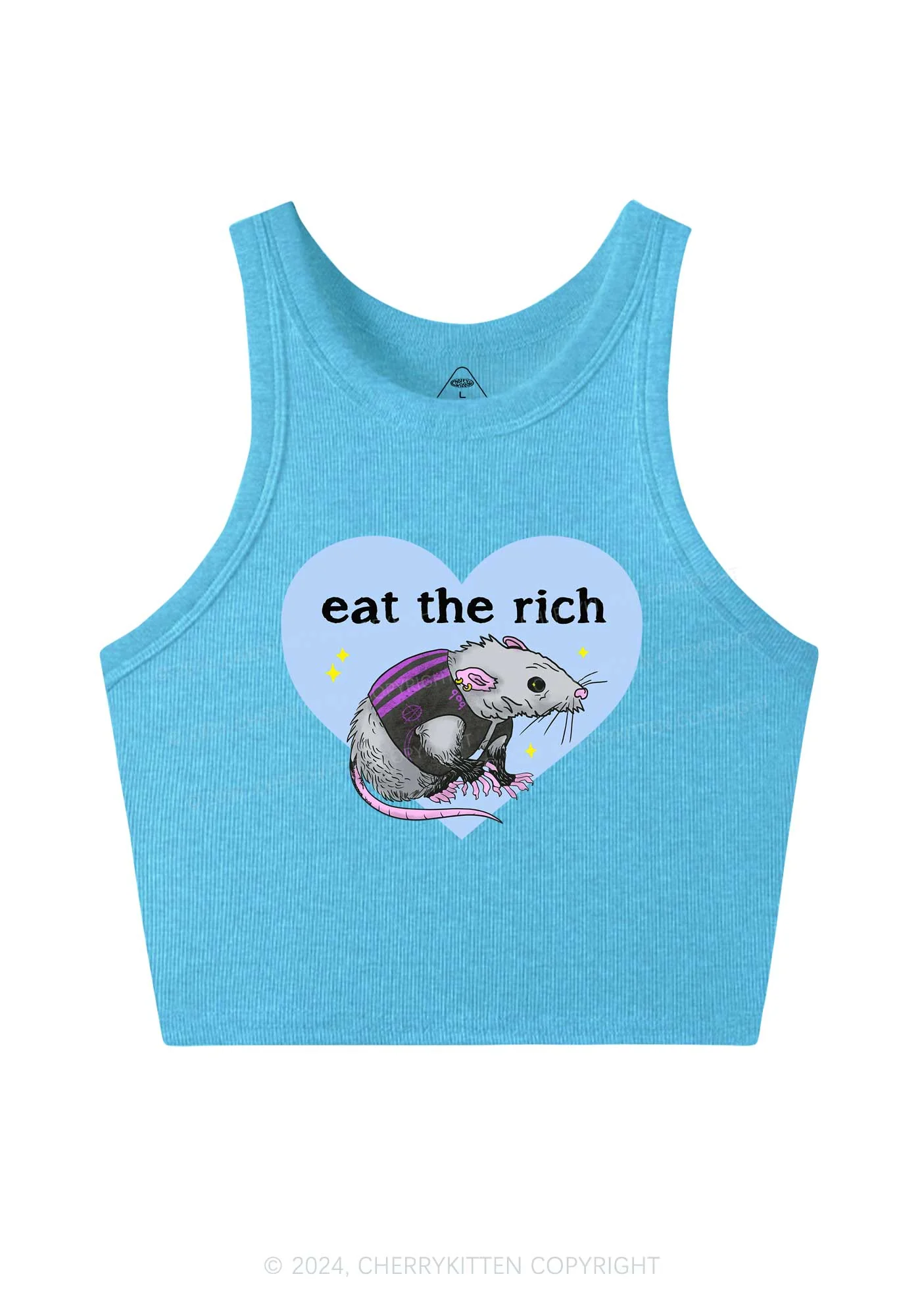 Eat The Rich Rat Y2K Crop Tank Top Cherrykitten - Image 6