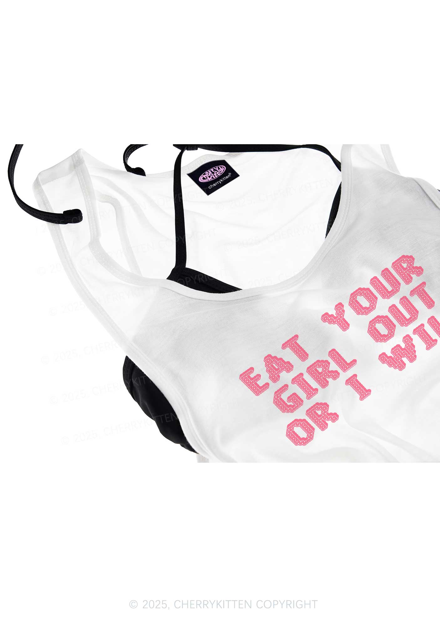 Eat Your Girl Out Pride Y2K Sheer Boyfriend Tank Cherrykitten - Image 4