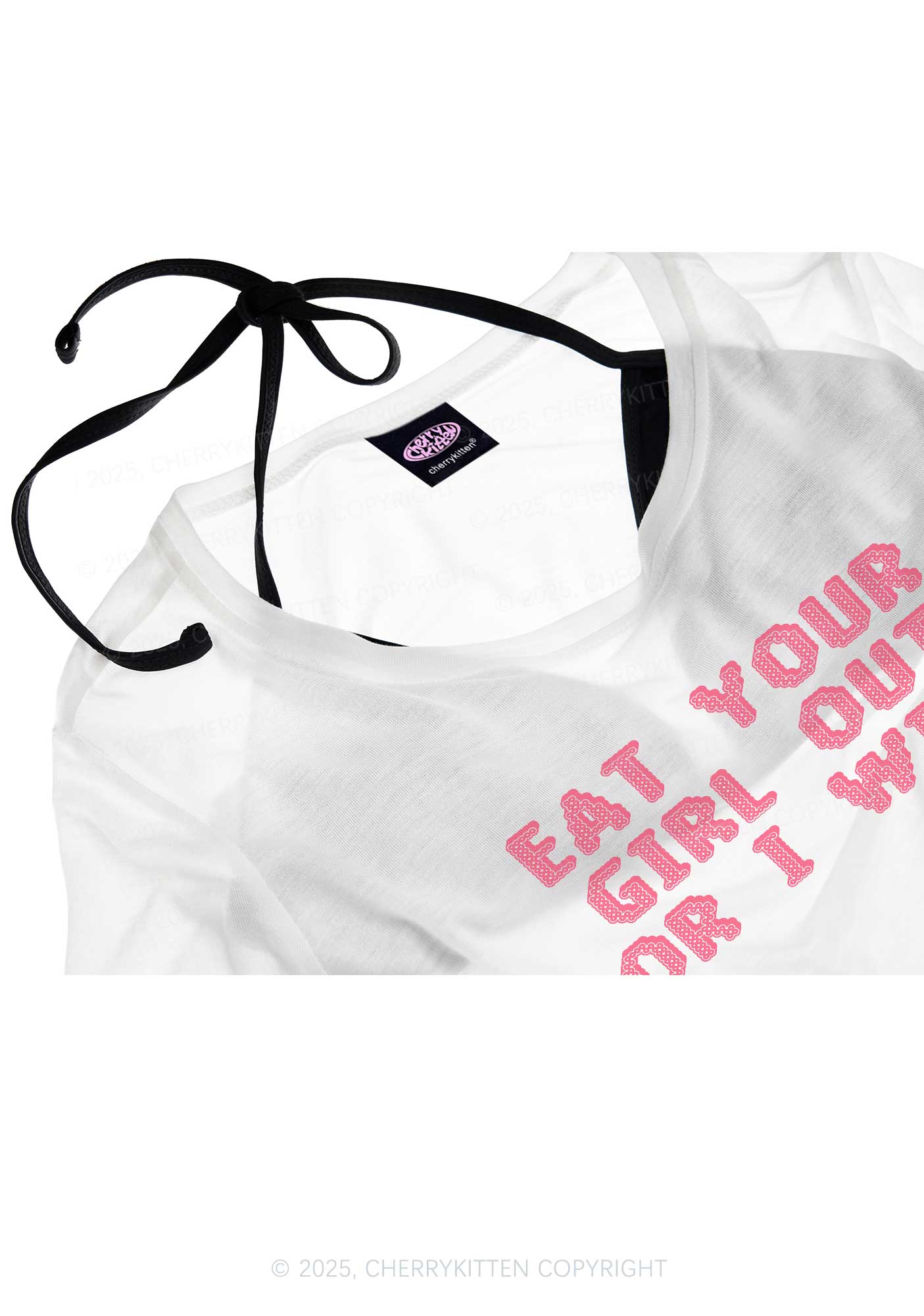 Eat Your Girl Out Pride Y2K Sheer Crop Tee Cherrykitten - Image 4