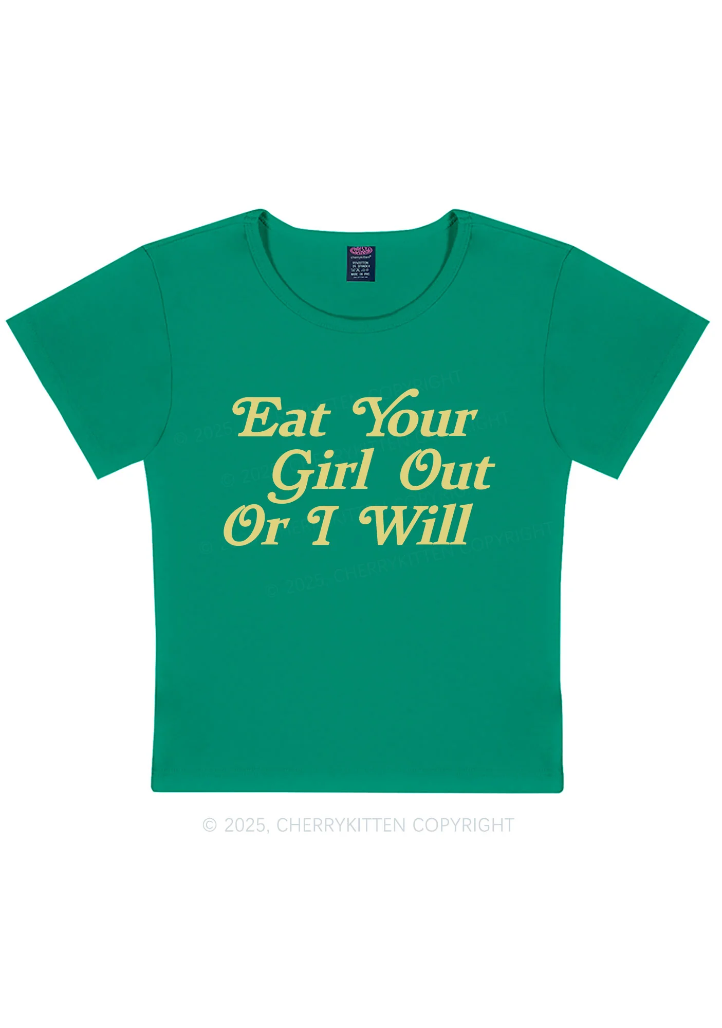 Eat Your Girl Out Y2K Baby Tee Cherrykitten - Image 14