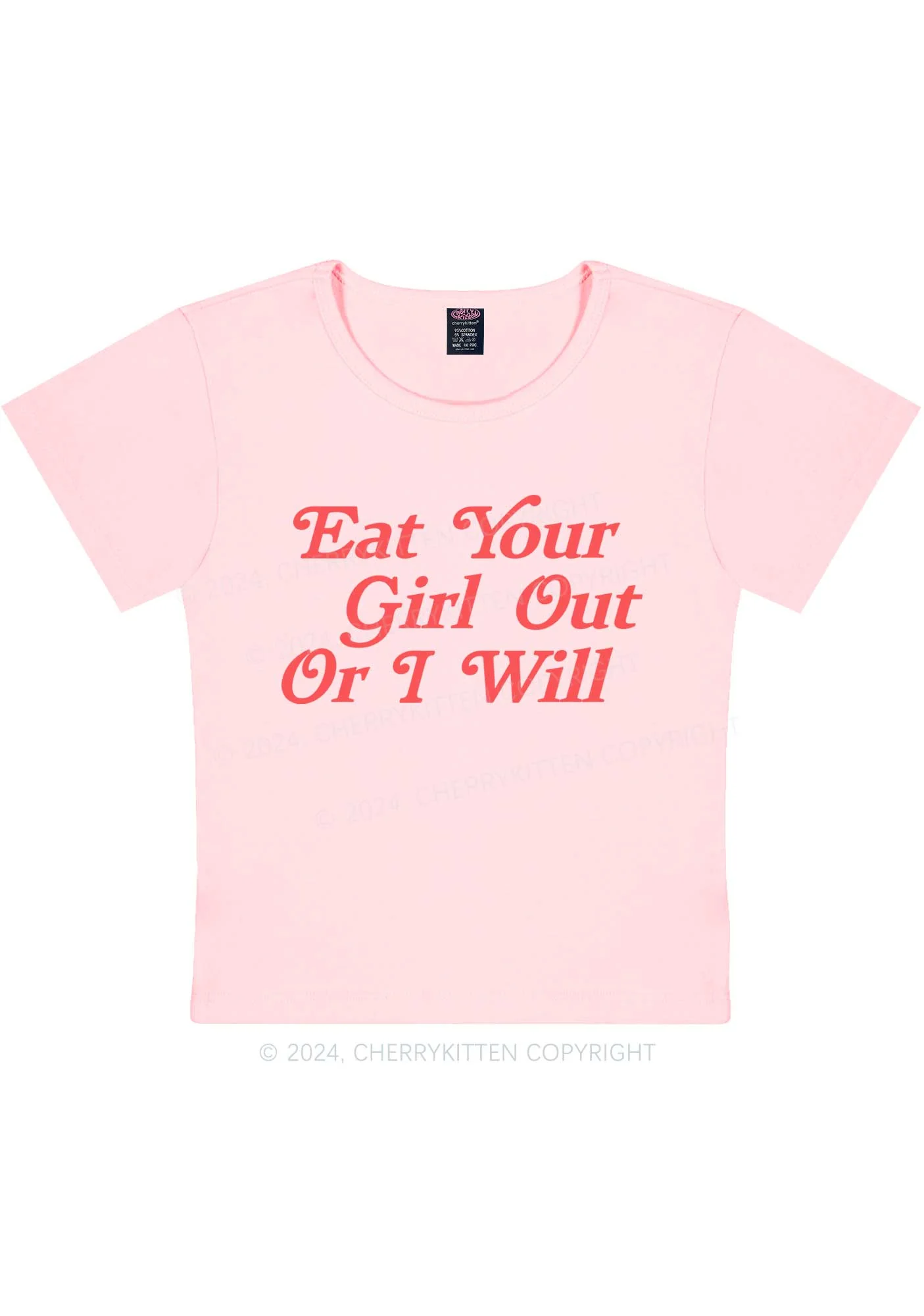 Eat Your Girl Out Y2K Baby Tee Cherrykitten - Image 5