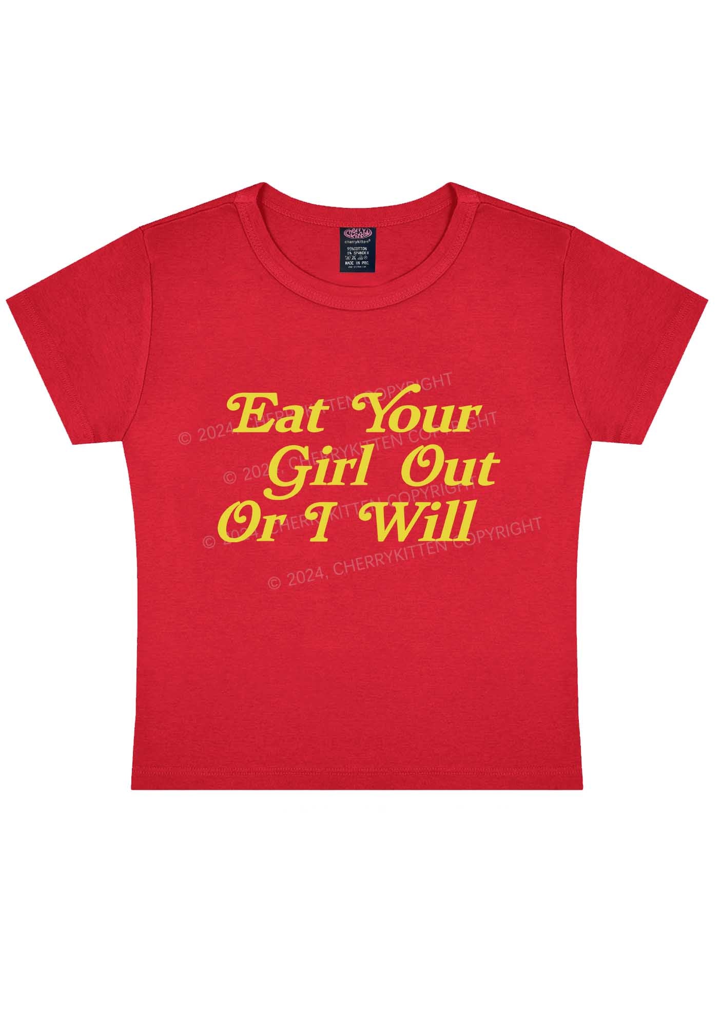 Eat Your Girl Out Y2K Baby Tee Cherrykitten - Image 6