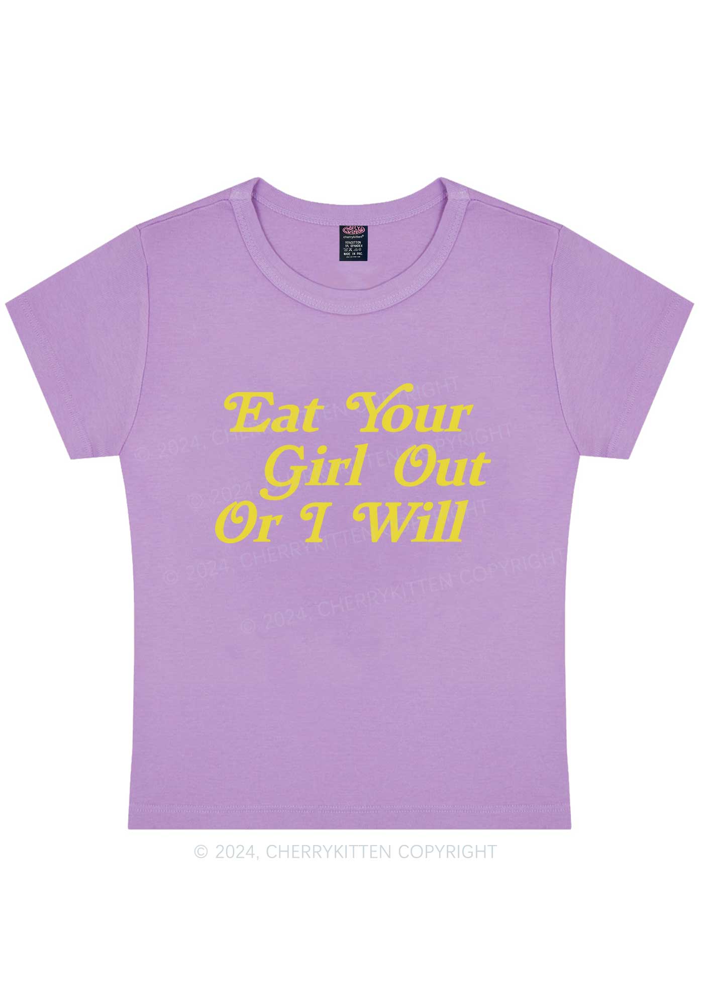 Eat Your Girl Out Y2K Baby Tee Cherrykitten - Image 8