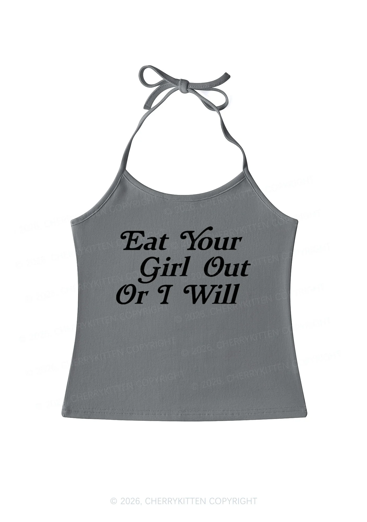 Eat Your Girl Out Y2K Halter Neck Cami Cherrykitten - Image 10