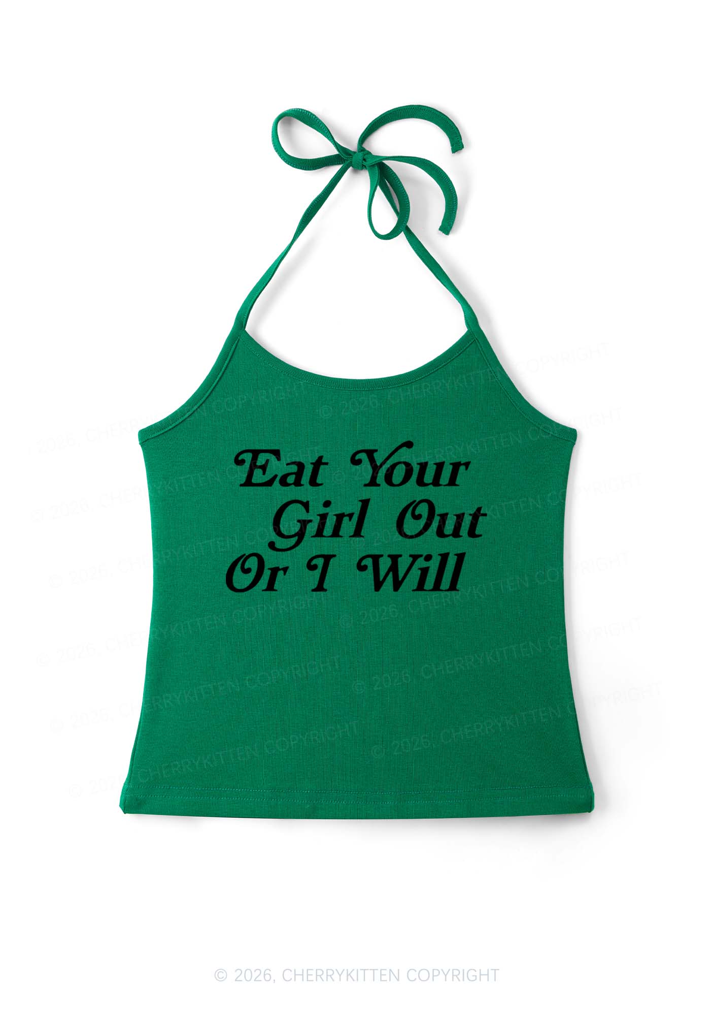 Eat Your Girl Out Y2K Halter Neck Cami Cherrykitten - Image 11