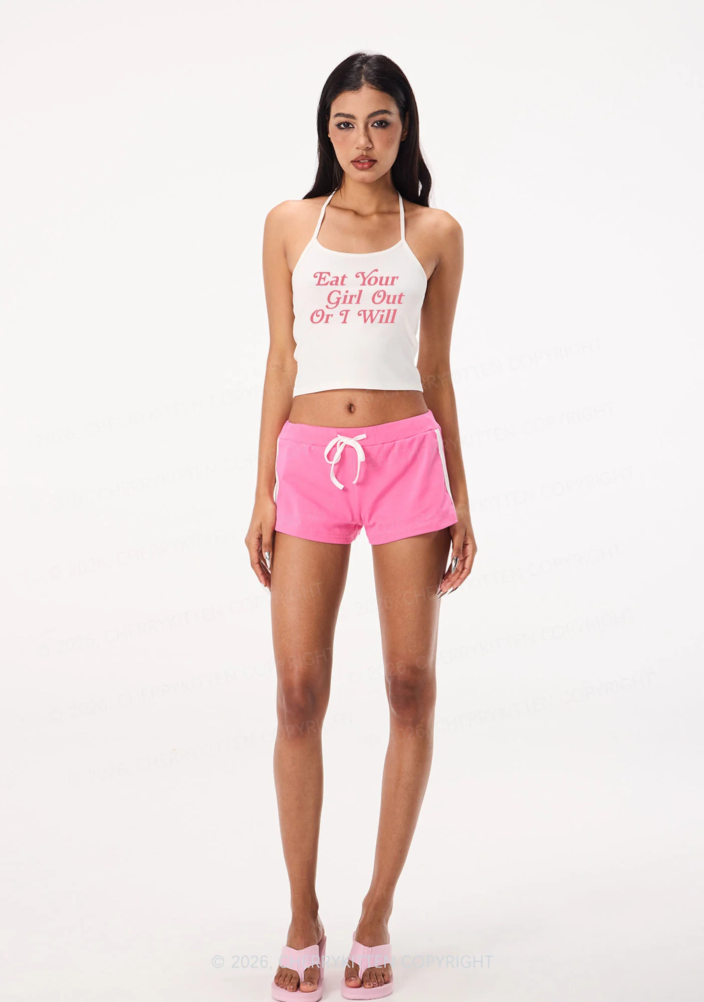 Eat Your Girl Out Y2K Halter Neck Cami Cherrykitten - Image 2