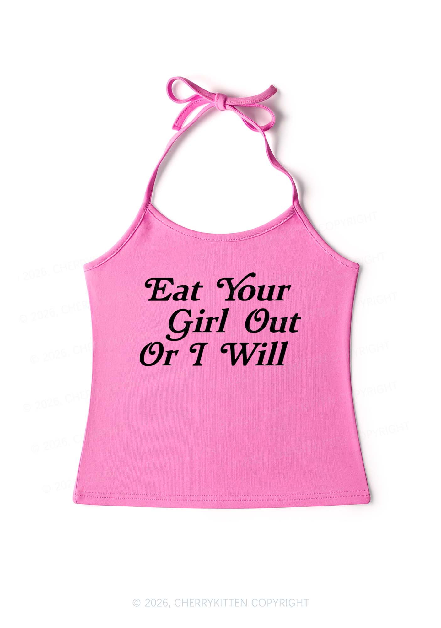 Eat Your Girl Out Y2K Halter Neck Cami Cherrykitten - Image 3