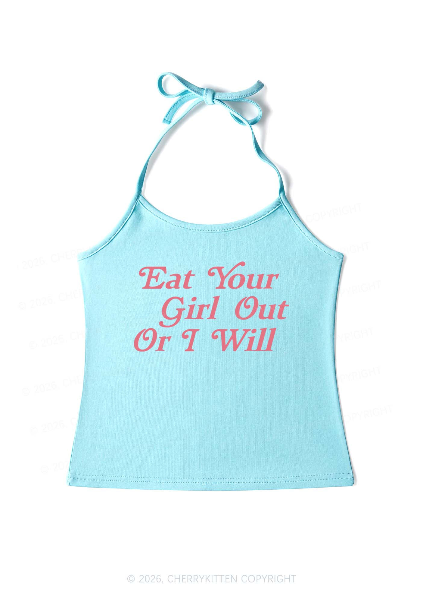 Eat Your Girl Out Y2K Halter Neck Cami Cherrykitten - Image 5