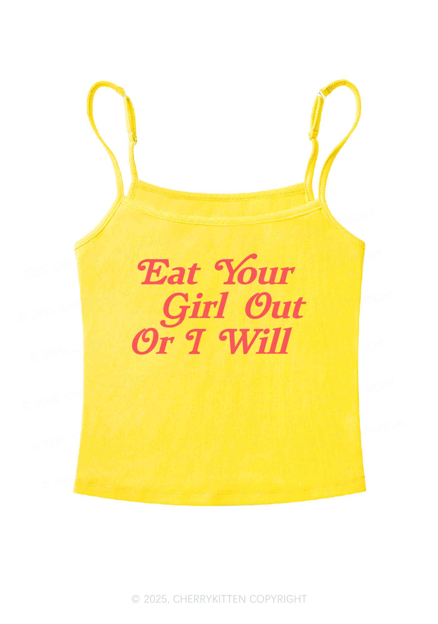Eat Your Girl Out  Y2K Spaghetti Strap Cami Cherrykitten - Image 5