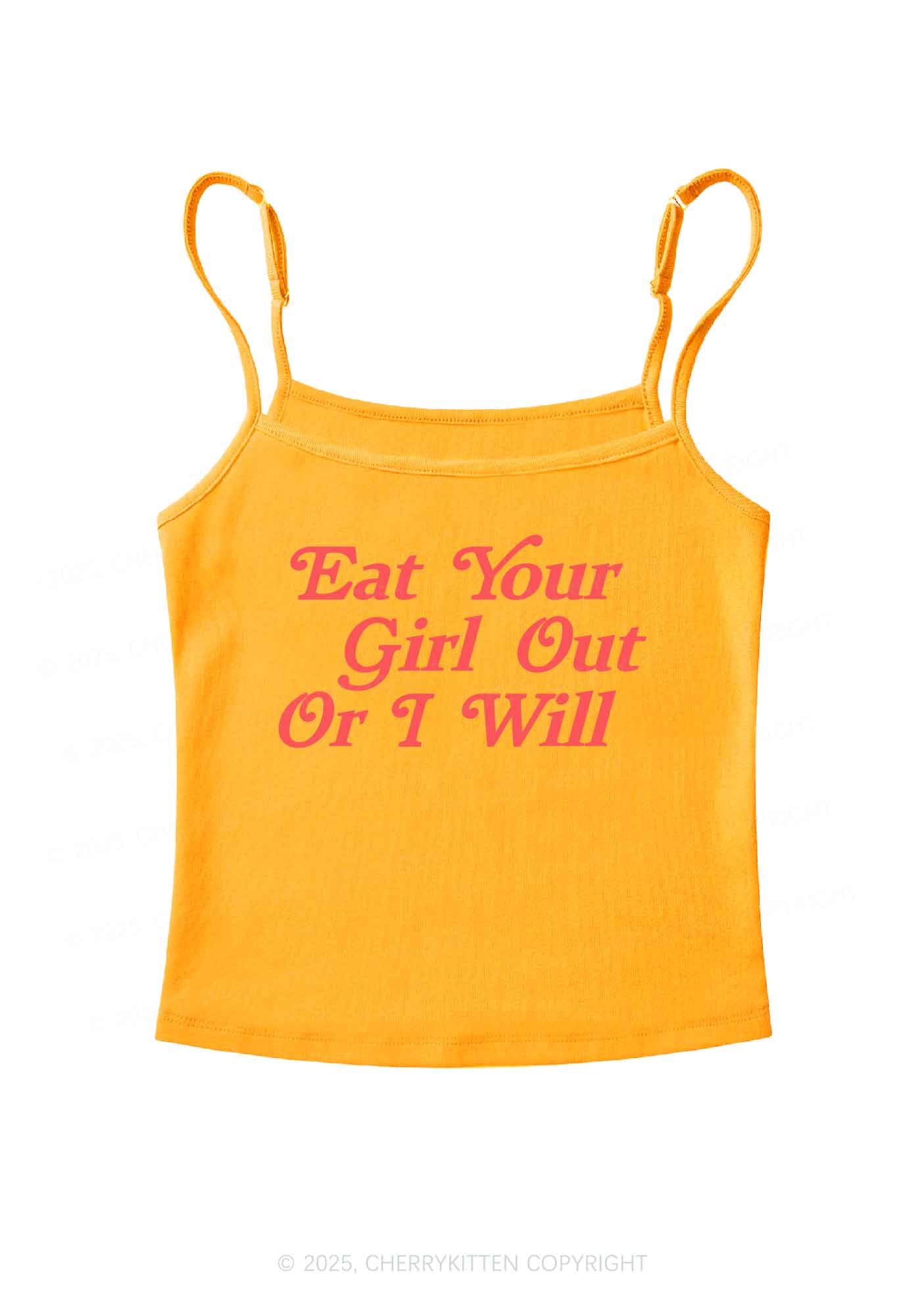 Eat Your Girl Out  Y2K Spaghetti Strap Cami Cherrykitten - Image 7