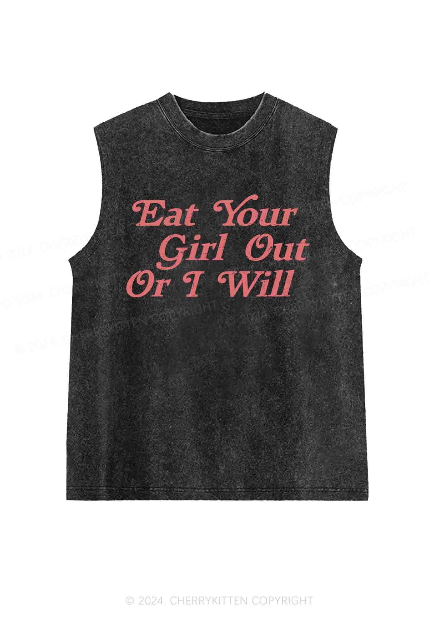 Eat Your Girl Out Y2K Washed Tank Cherrykitten - Image 3