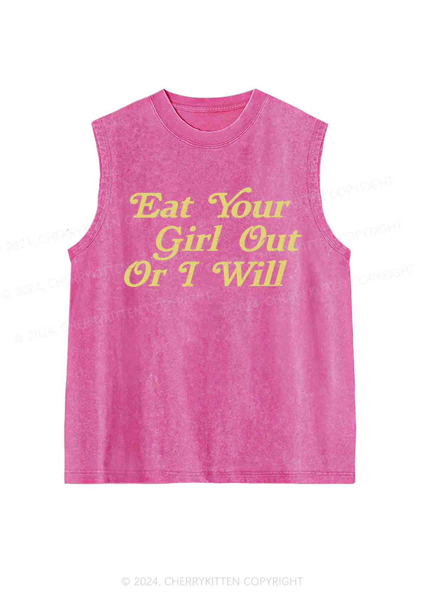 Eat Your Girl Out Y2K Washed Tank Cherrykitten - Image 5