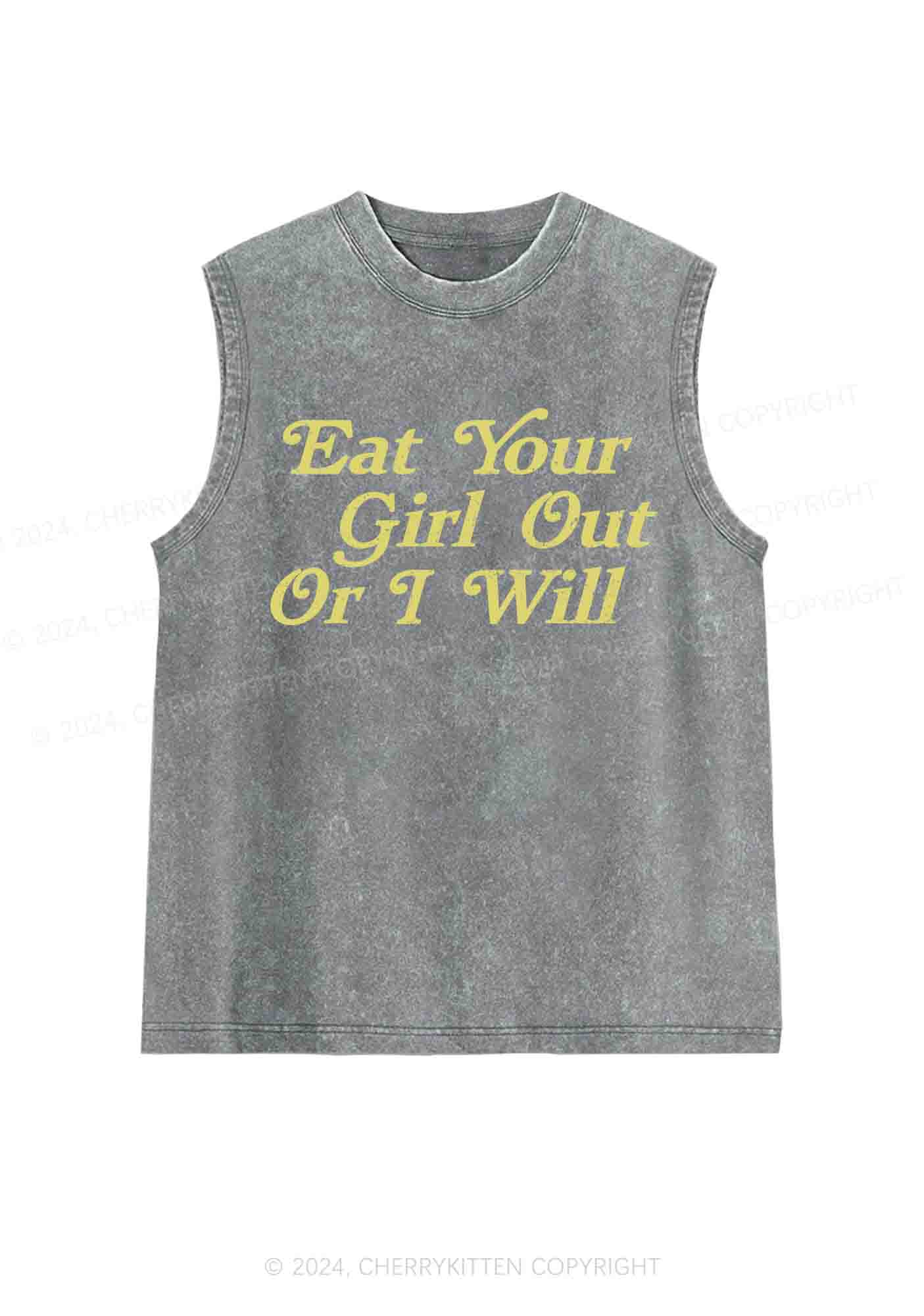 Eat Your Girl Out Y2K Washed Tank Cherrykitten - Image 6