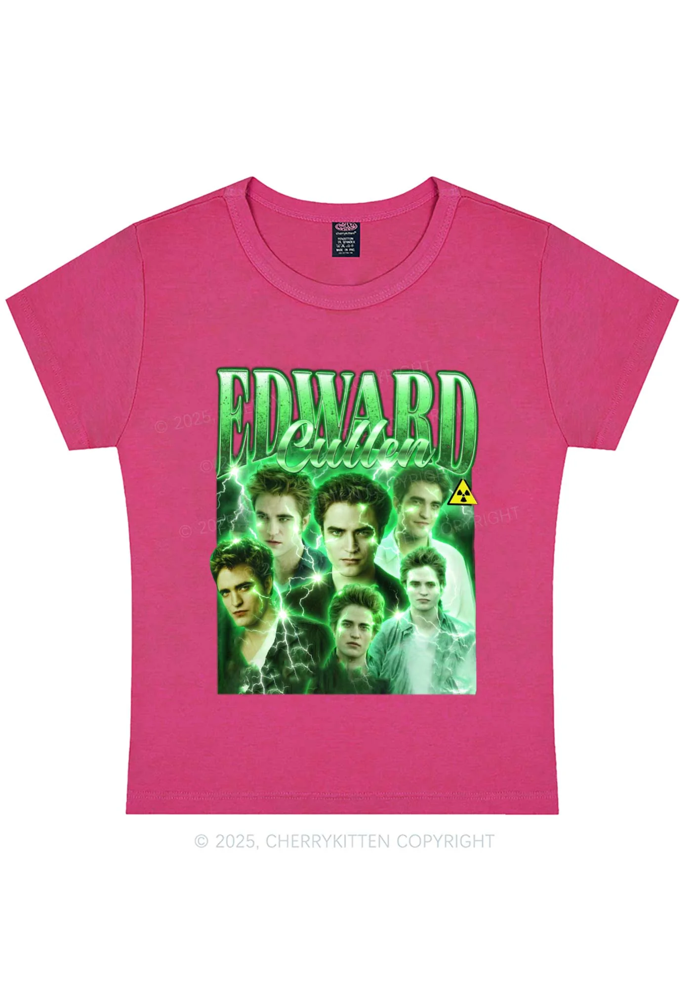 EC Green Lightning Y2K Baby Tee Cherrykitten - Image 6