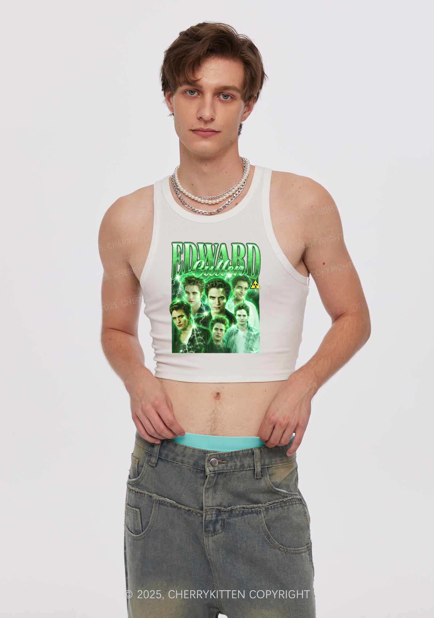 EC Green Lightning Y2K Crop Tank Top Cherrykitten - Image 2