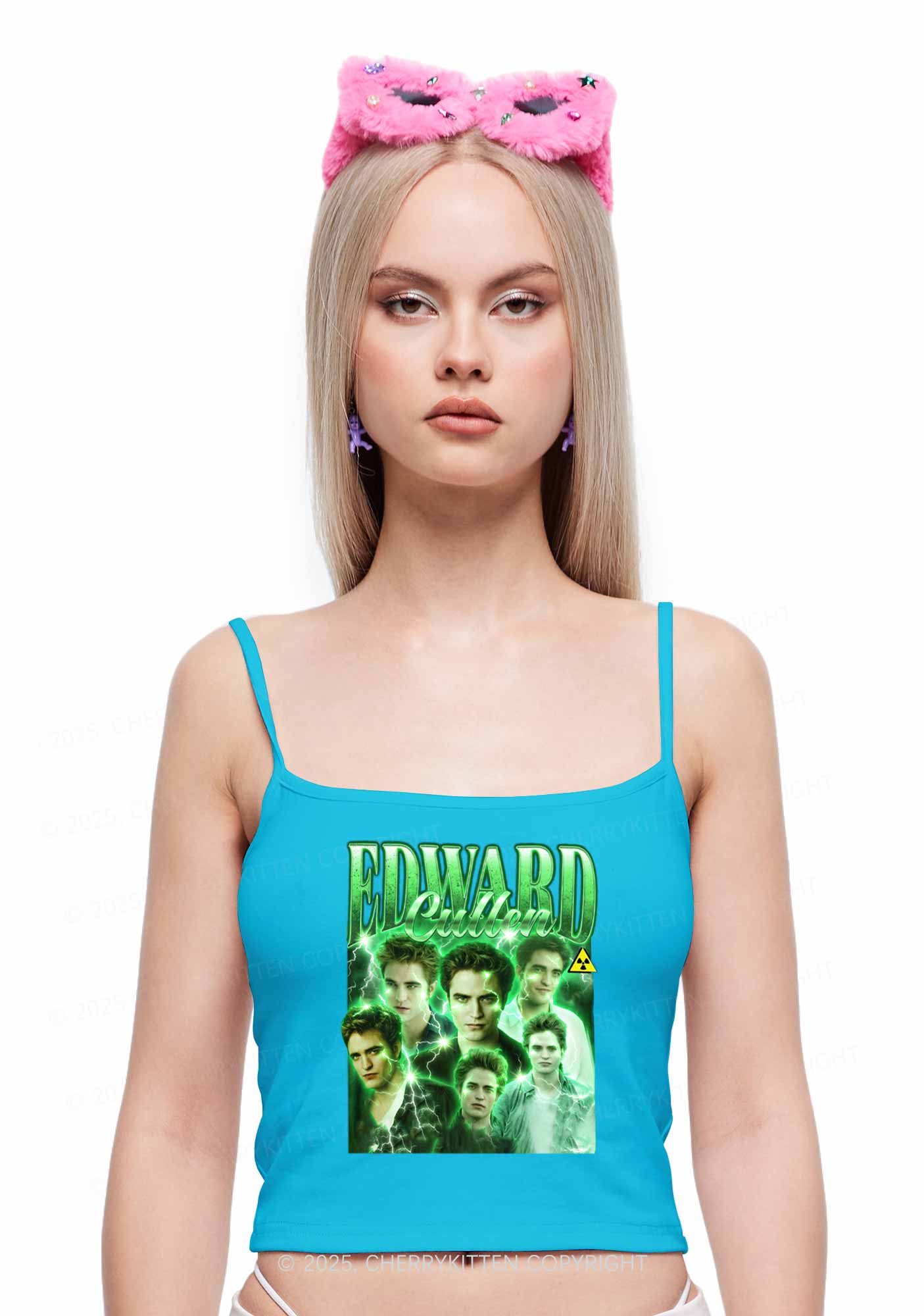 EC Green Lightning Y2K Spaghetti Strap Cami Cherrykitten - Image 2