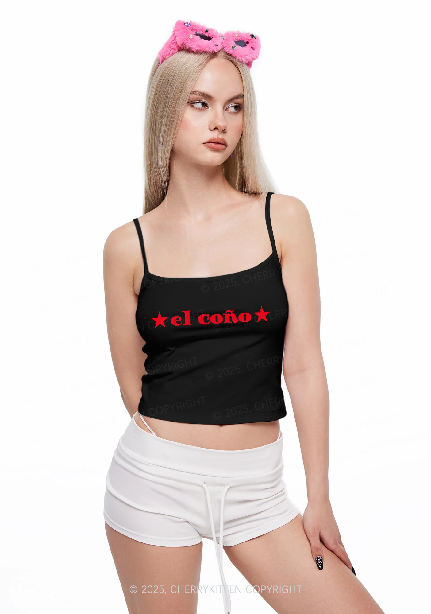 El Cono Y2K Spaghetti Strap Cami Cherrykitten - Image 2