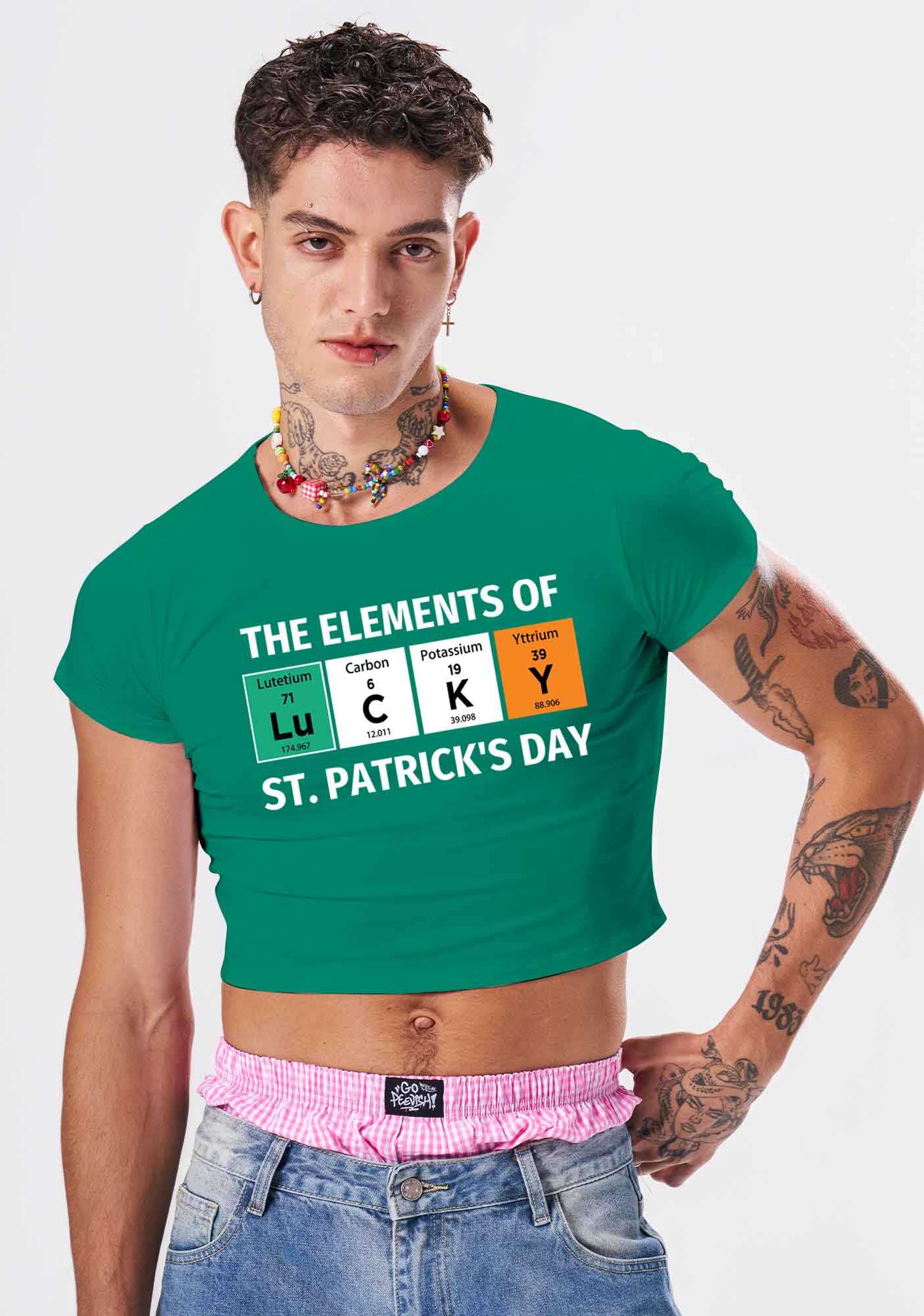 Elements Of Lucky St Patricks Y2K Baby Tee Cherrykitten - Image 2