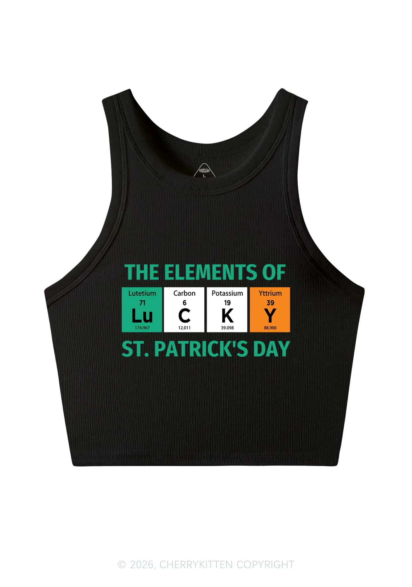 Elements Of Lucky St Patricks Y2K Crop Tank Top Cherrykitten - Image 3