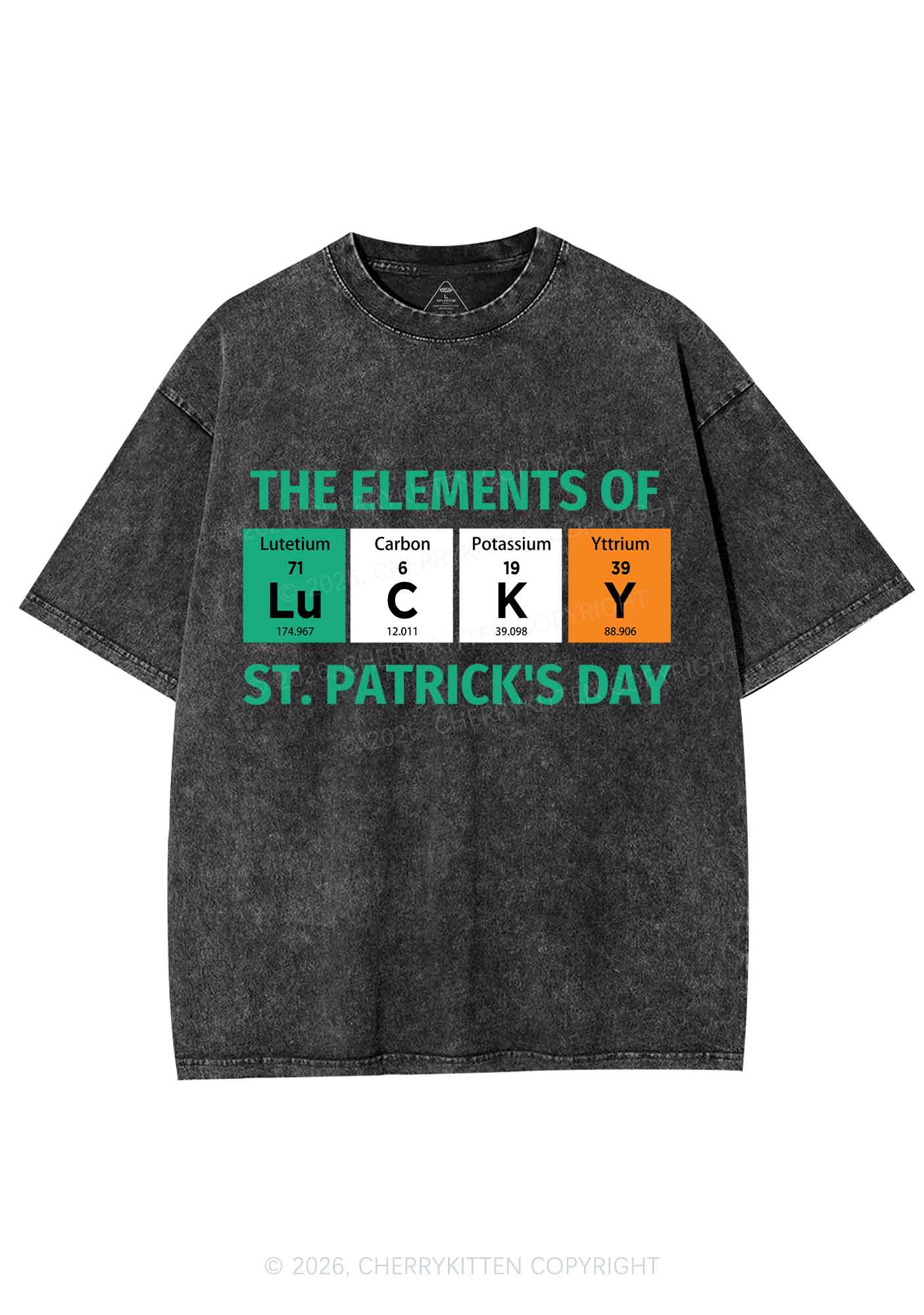 Elements Of Lucky St Patricks Y2K Shirts Washed Tee Cherrykitten - Image 3