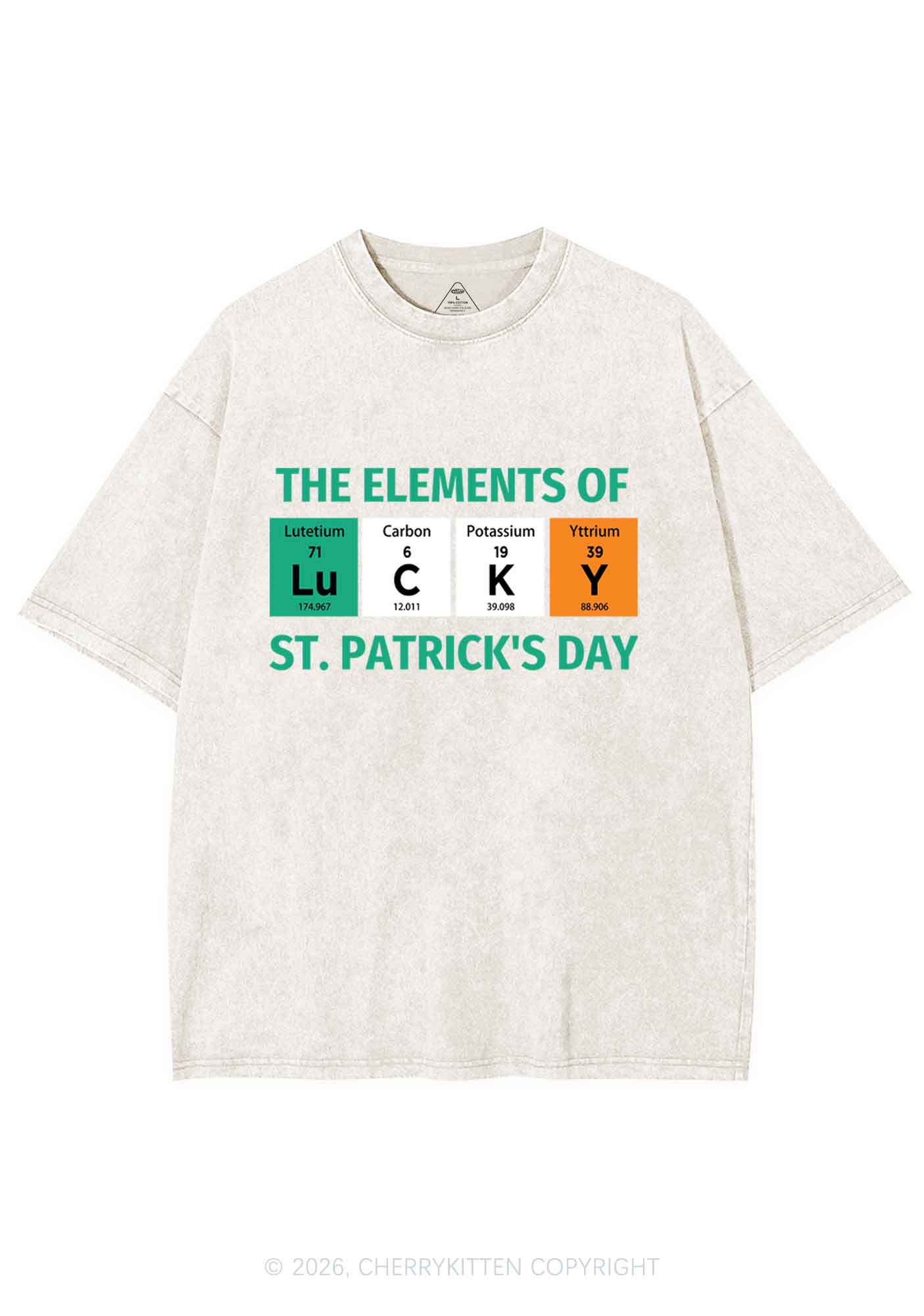 Elements Of Lucky St Patricks Y2K Shirts Washed Tee Cherrykitten - Image 4