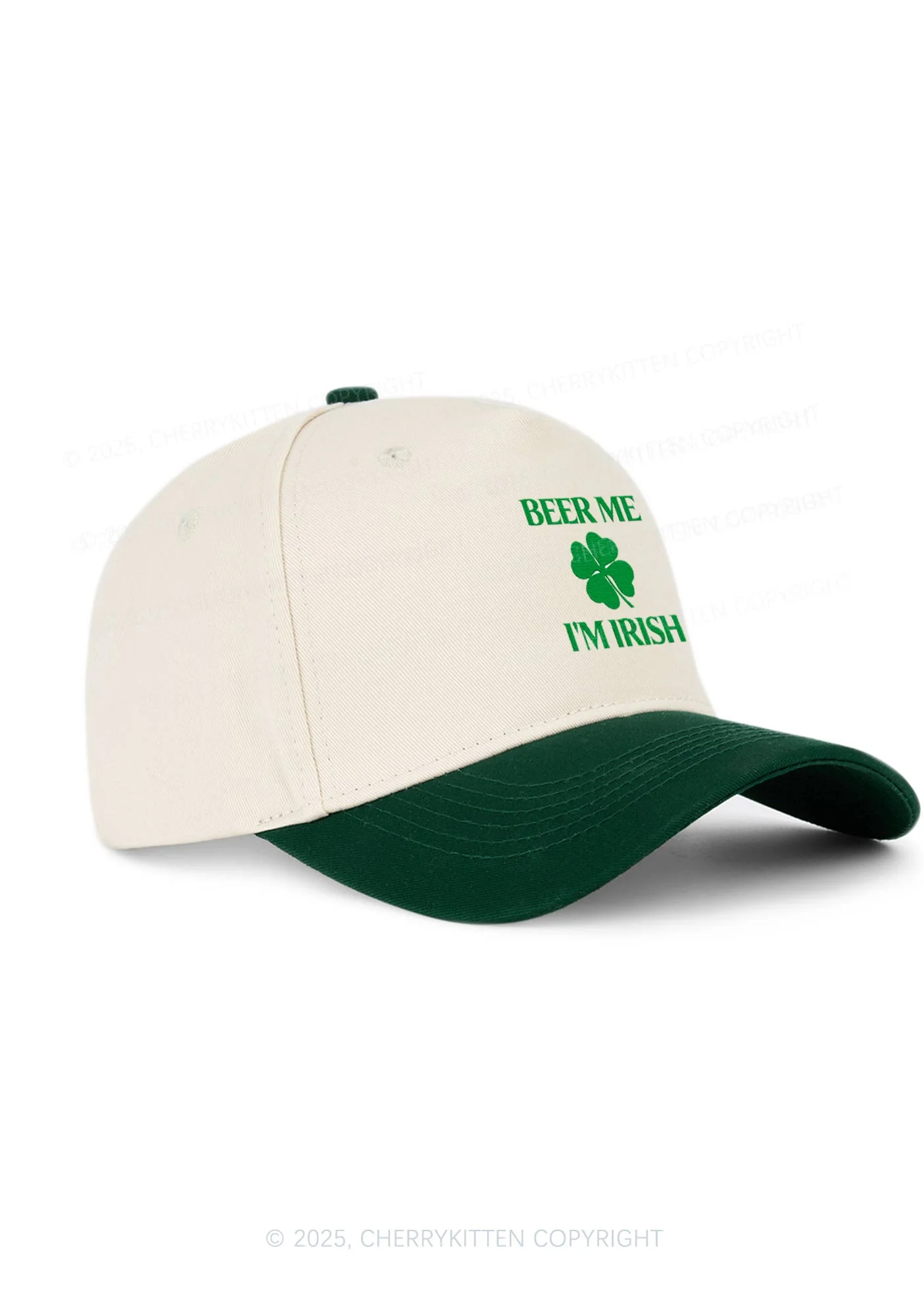 Embroidered Beer Irish St Patricks Y2K Color Block Baseball Cap Cherrykitten - Image 2