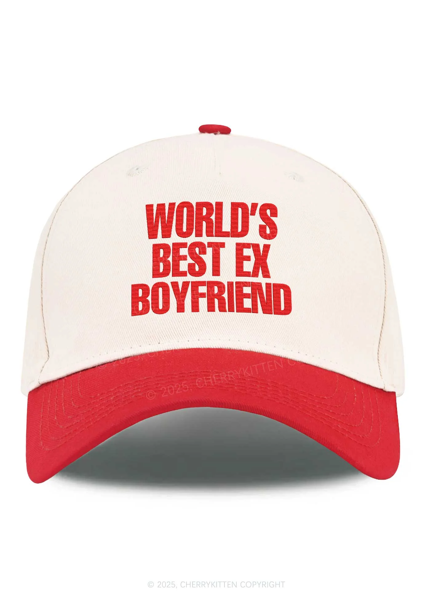 Embroidered Best Ex Boyfriend Y2K Color Block Baseball Cap Cherrykitten - Image 4
