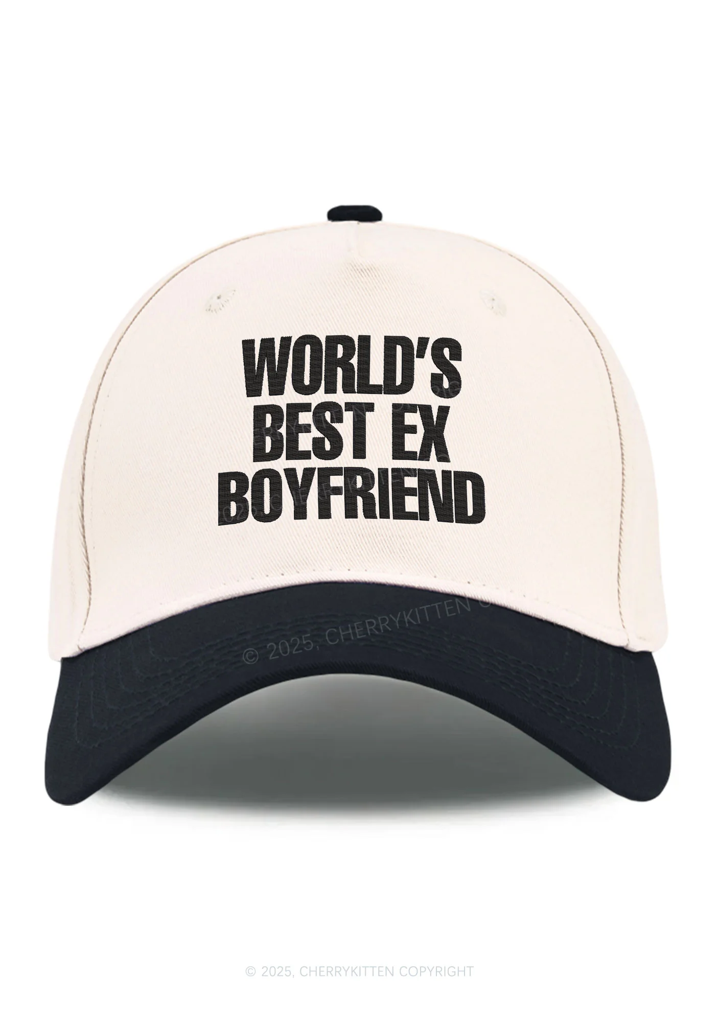 Embroidered Best Ex Boyfriend Y2K Color Block Baseball Cap Cherrykitten - Image 5