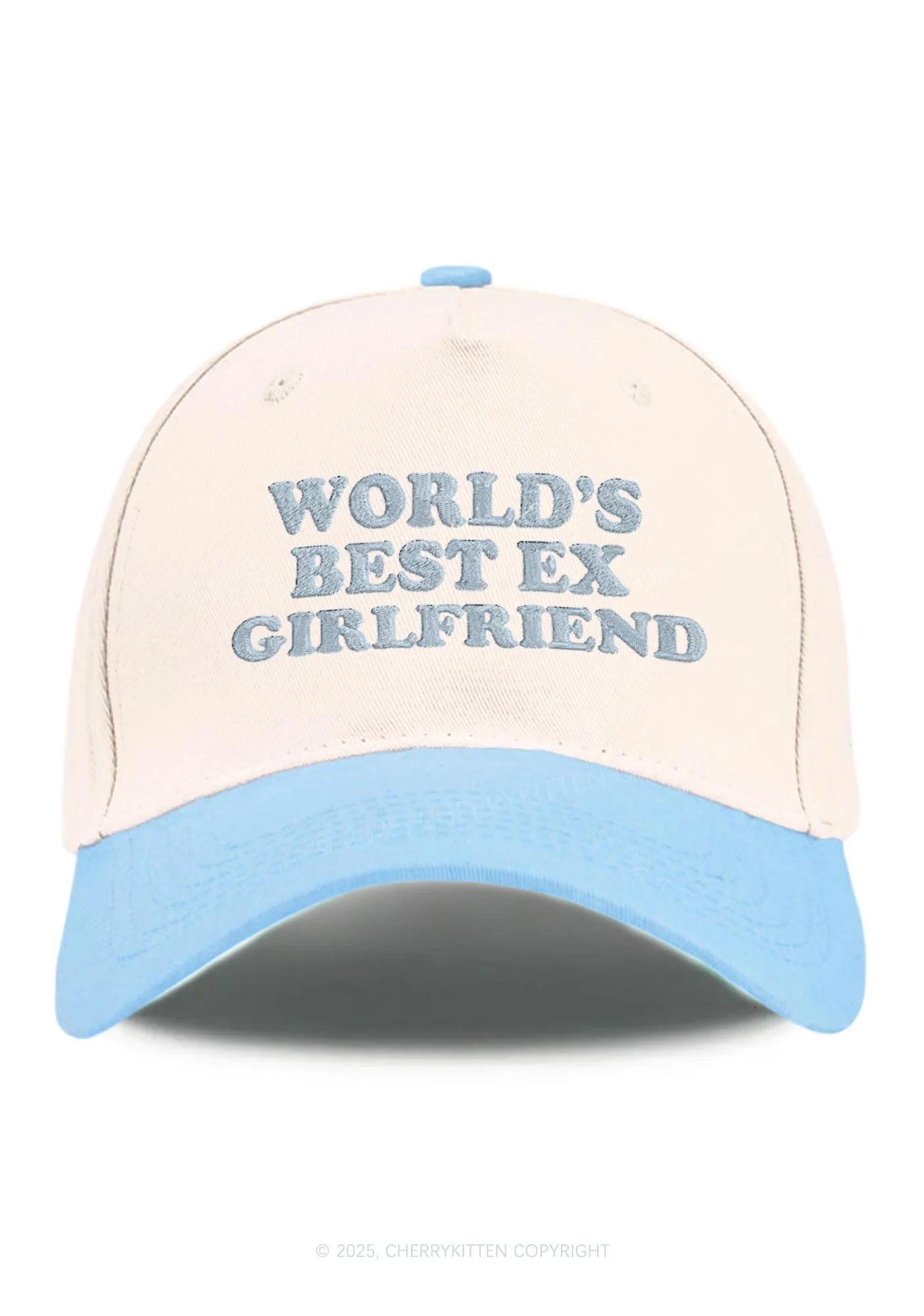Embroidered Best Ex Girlfriend Y2K Color Block Baseball Cap Cherrykitten - Image 5