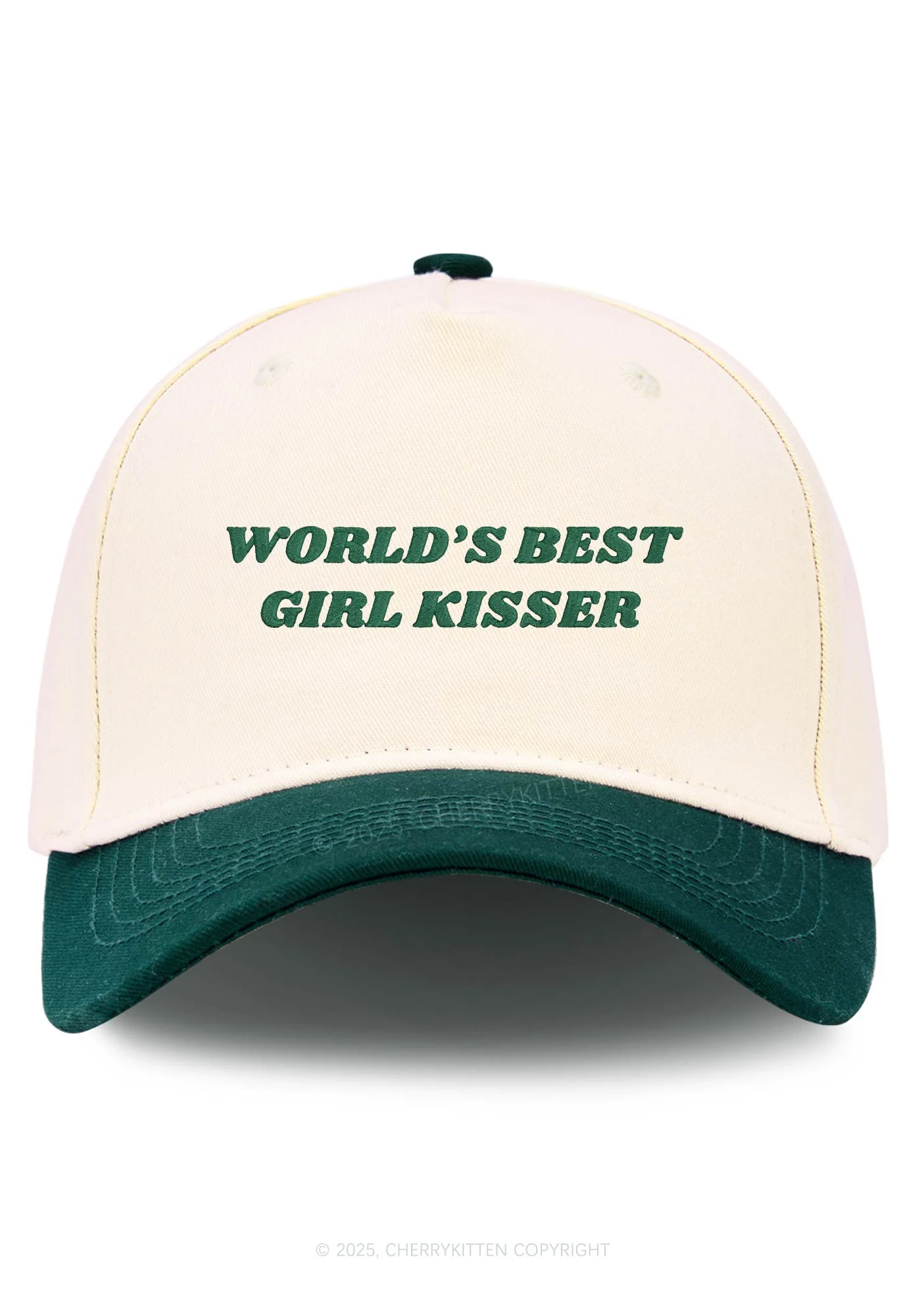 Embroidered Best Girl Kisser Pride Y2K Color Block Baseball Cap Cherrykitten - Image 11