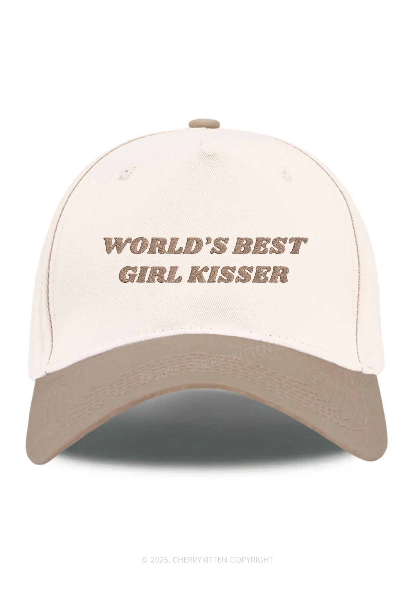 Embroidered Best Girl Kisser Pride Y2K Color Block Baseball Cap Cherrykitten - Image 13