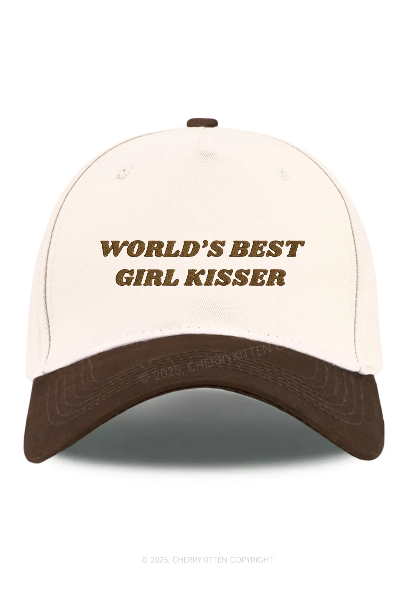 Embroidered Best Girl Kisser Pride Y2K Color Block Baseball Cap Cherrykitten - Image 4