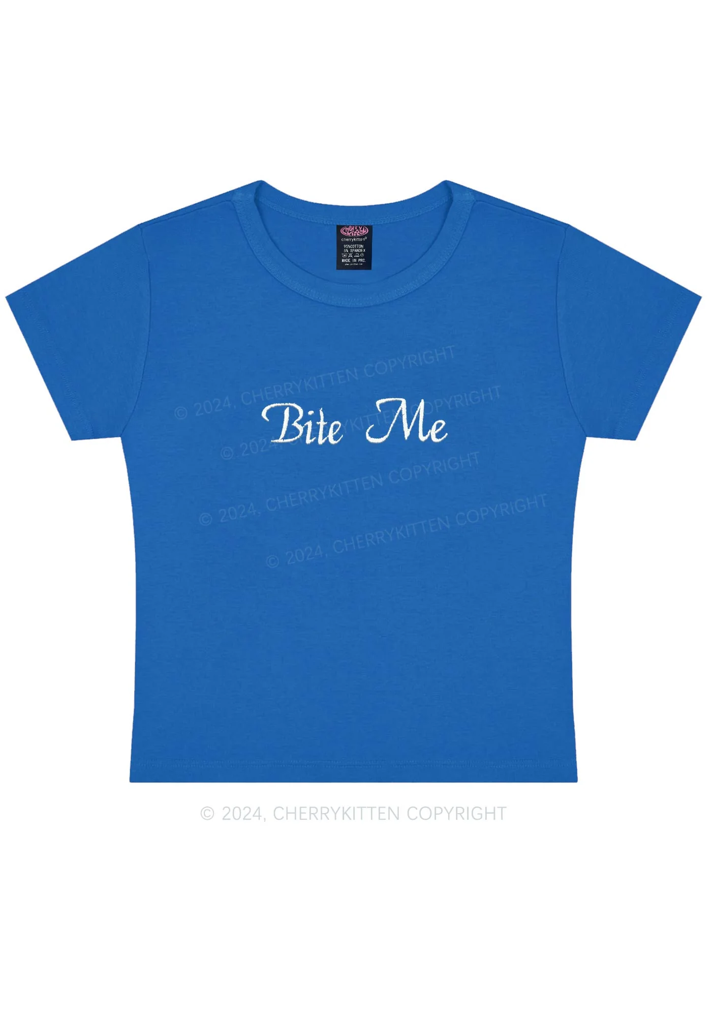 Embroidered Bite Me Y2K Baby Tee Cherrykitten - Image 7