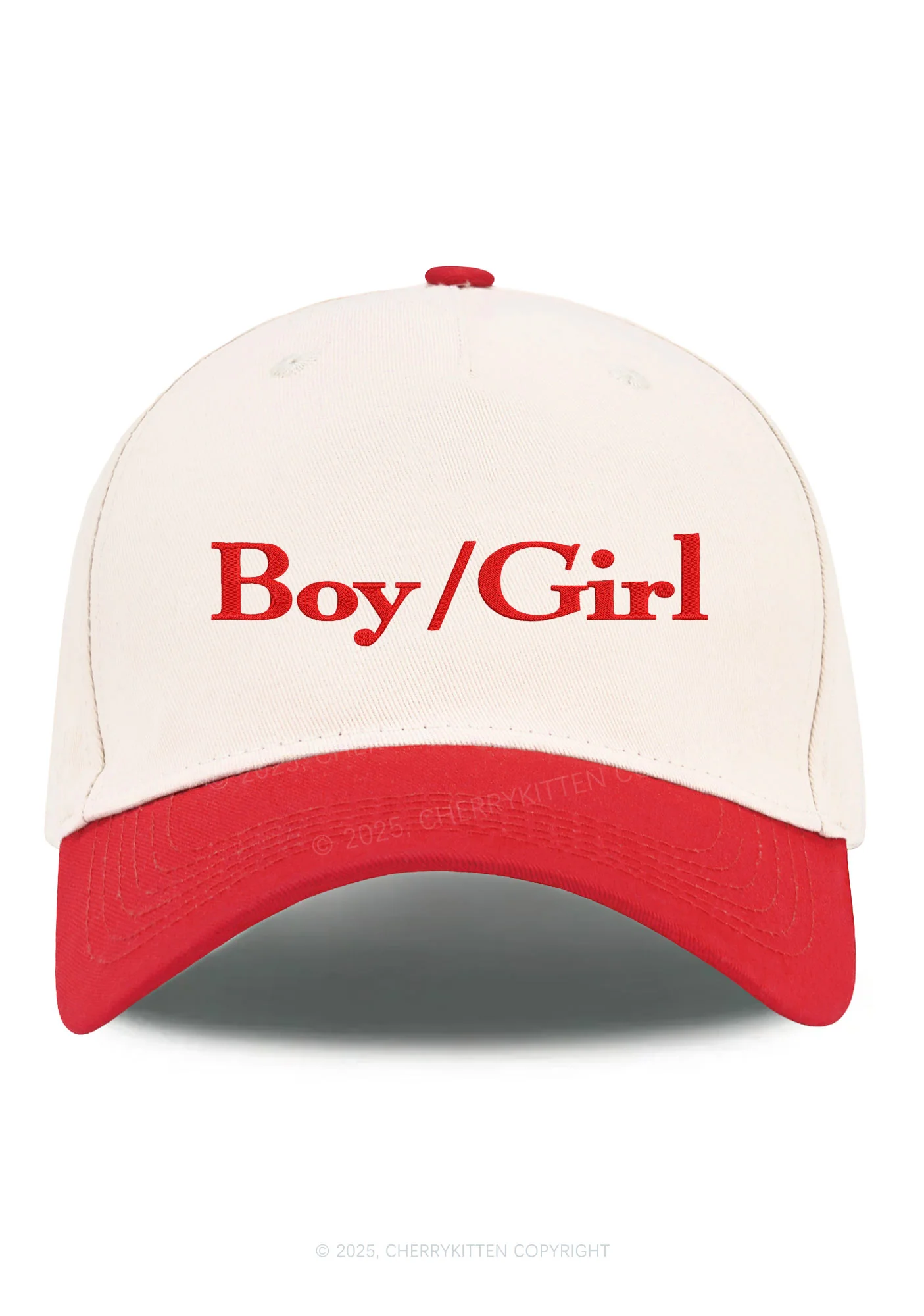 Embroidered Boy Or Girl Pride Y2K Color Block Baseball Cap Cherrykitten - Image 10
