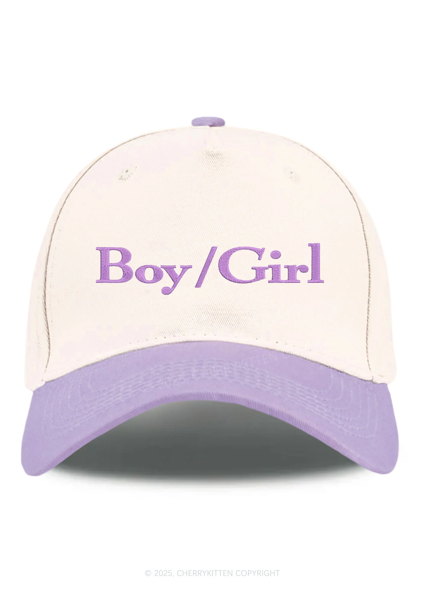 Embroidered Boy Or Girl Pride Y2K Color Block Baseball Cap Cherrykitten - Image 3