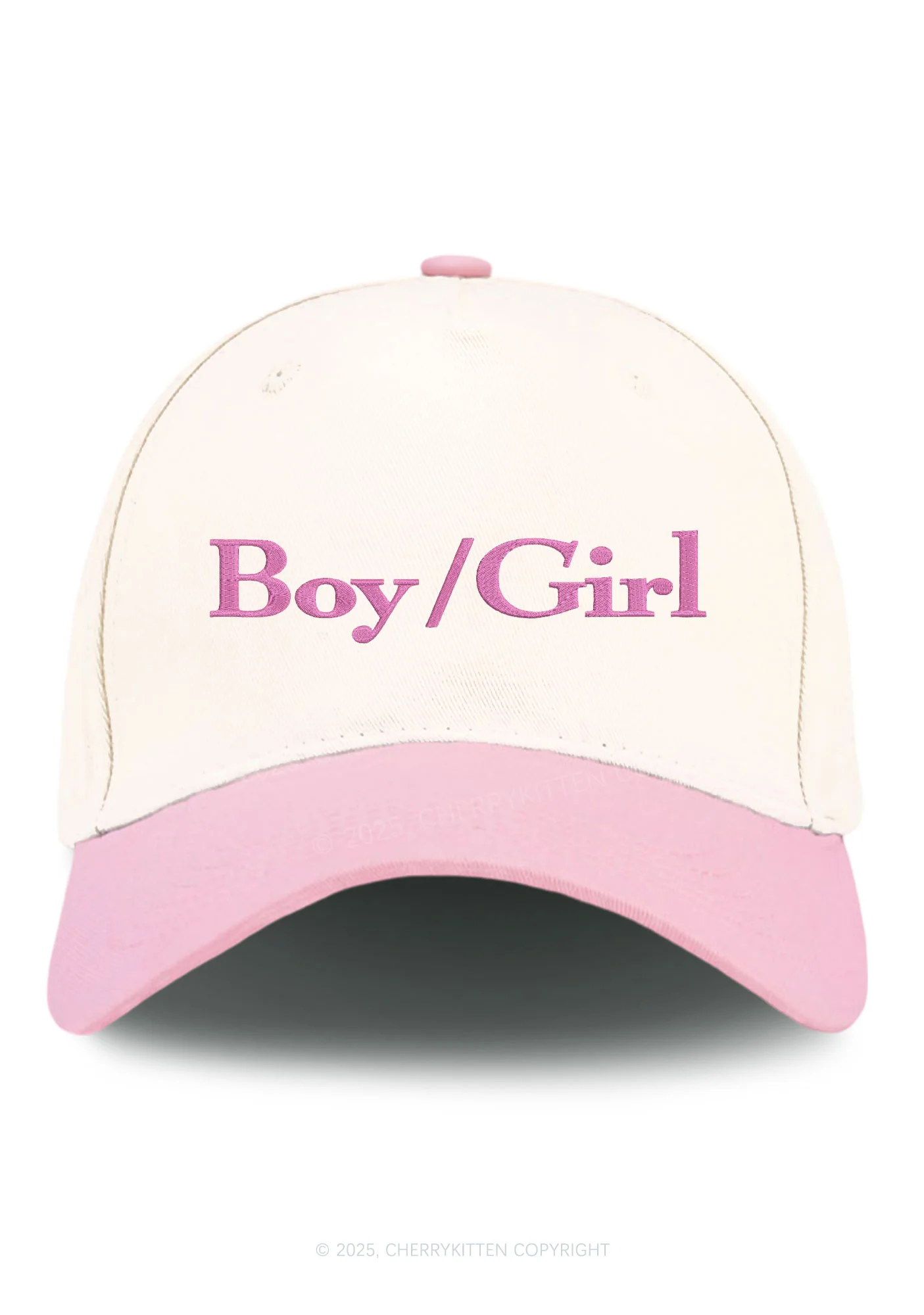 Embroidered Boy Or Girl Pride Y2K Color Block Baseball Cap Cherrykitten - Image 8