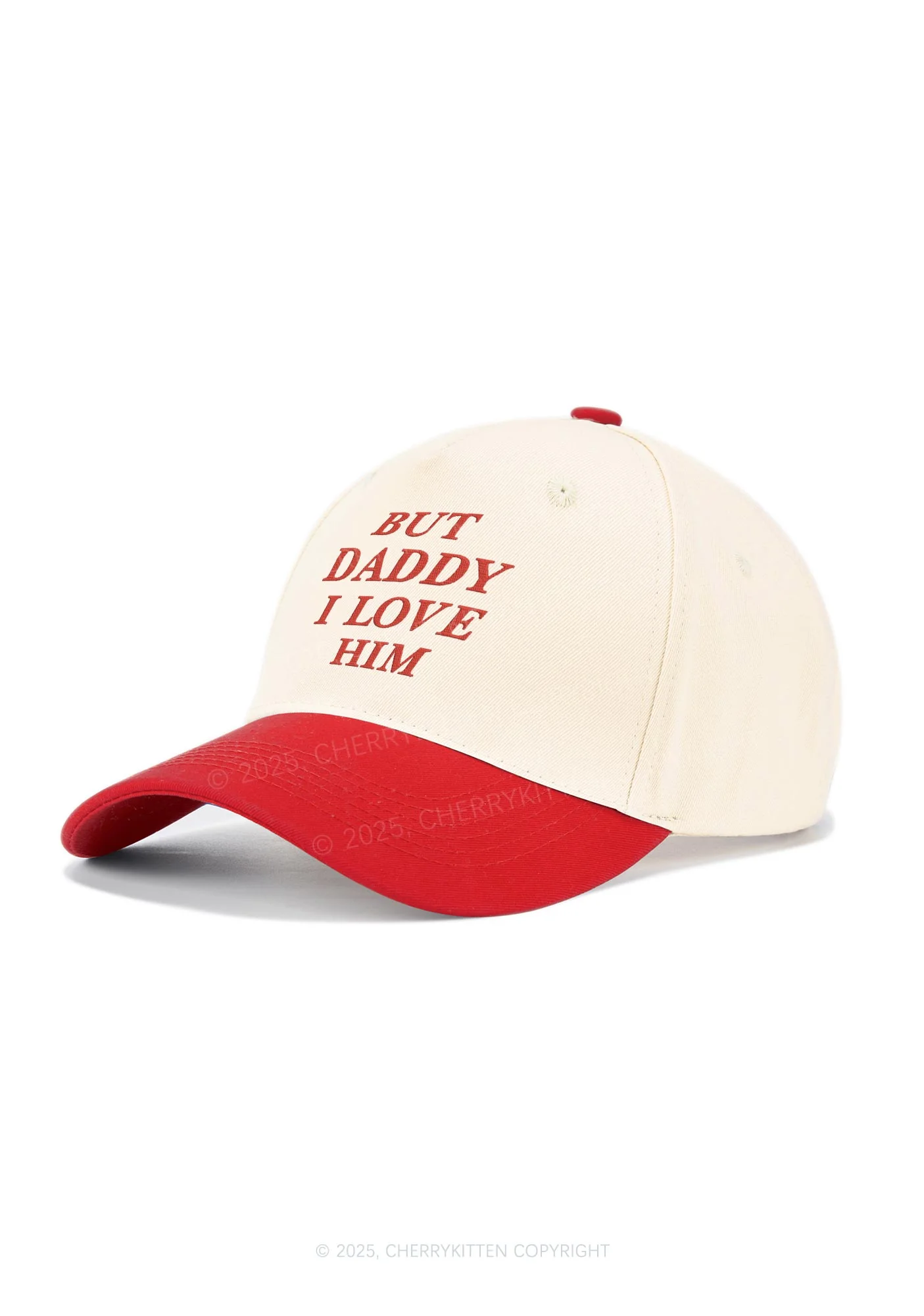 Embroidered But Daddy I Love Him Y2K Color Block Baseball Cap Cherrykitten - Image 2