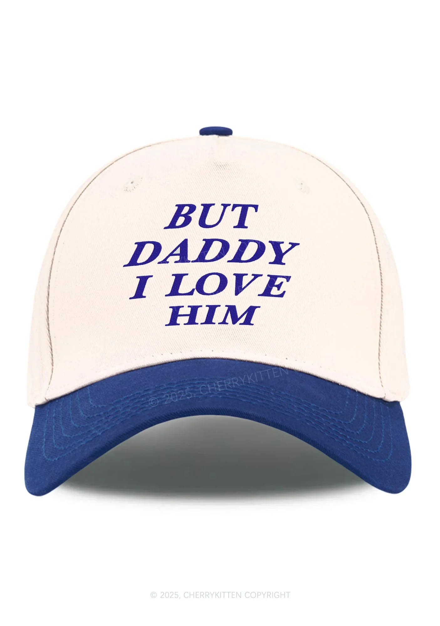 Embroidered But Daddy I Love Him Y2K Color Block Baseball Cap Cherrykitten - Image 4