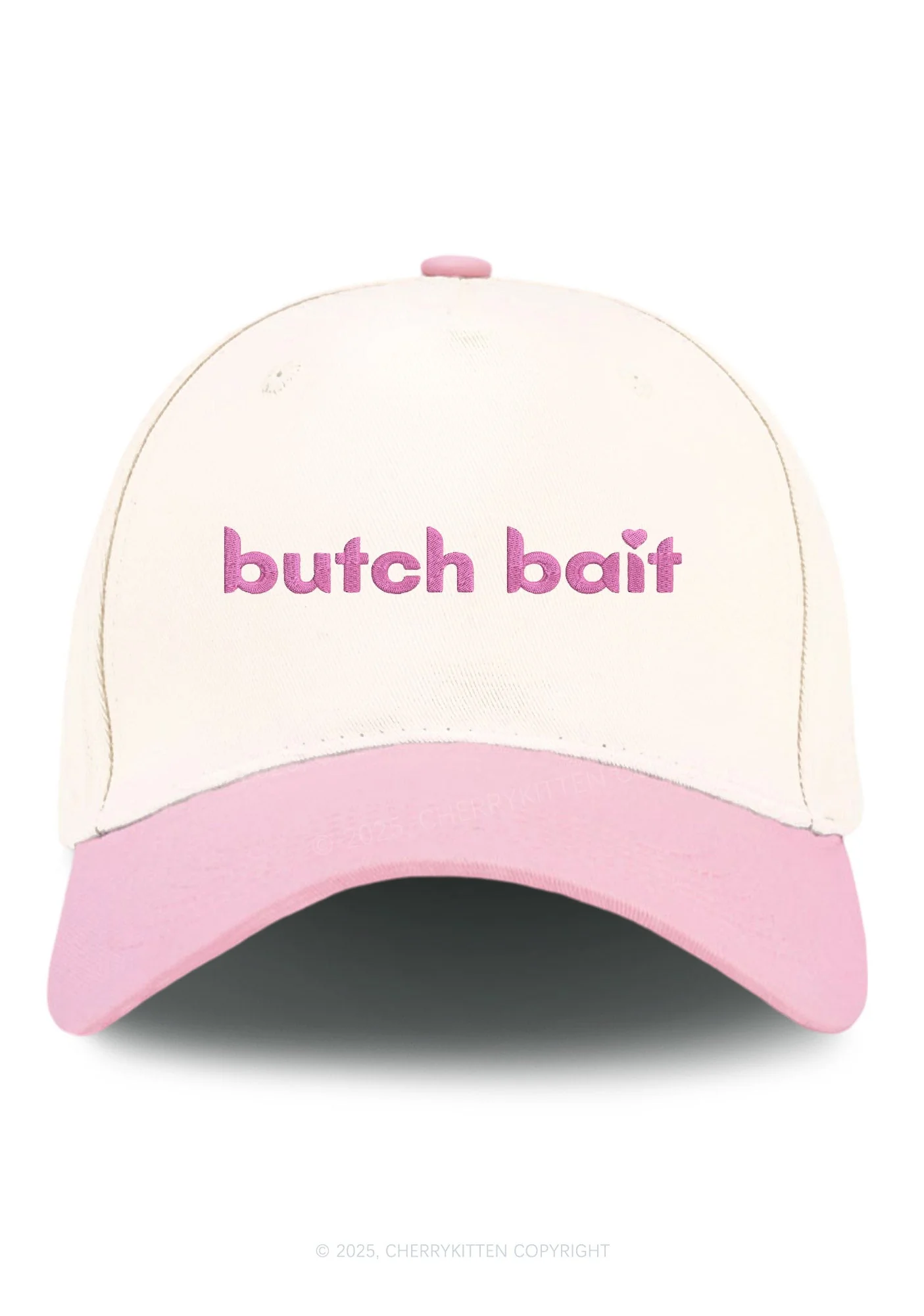 Embroidered Butch Bait Heart Pride Y2K Color Block Baseball Cap Cherrykitten - Image 11