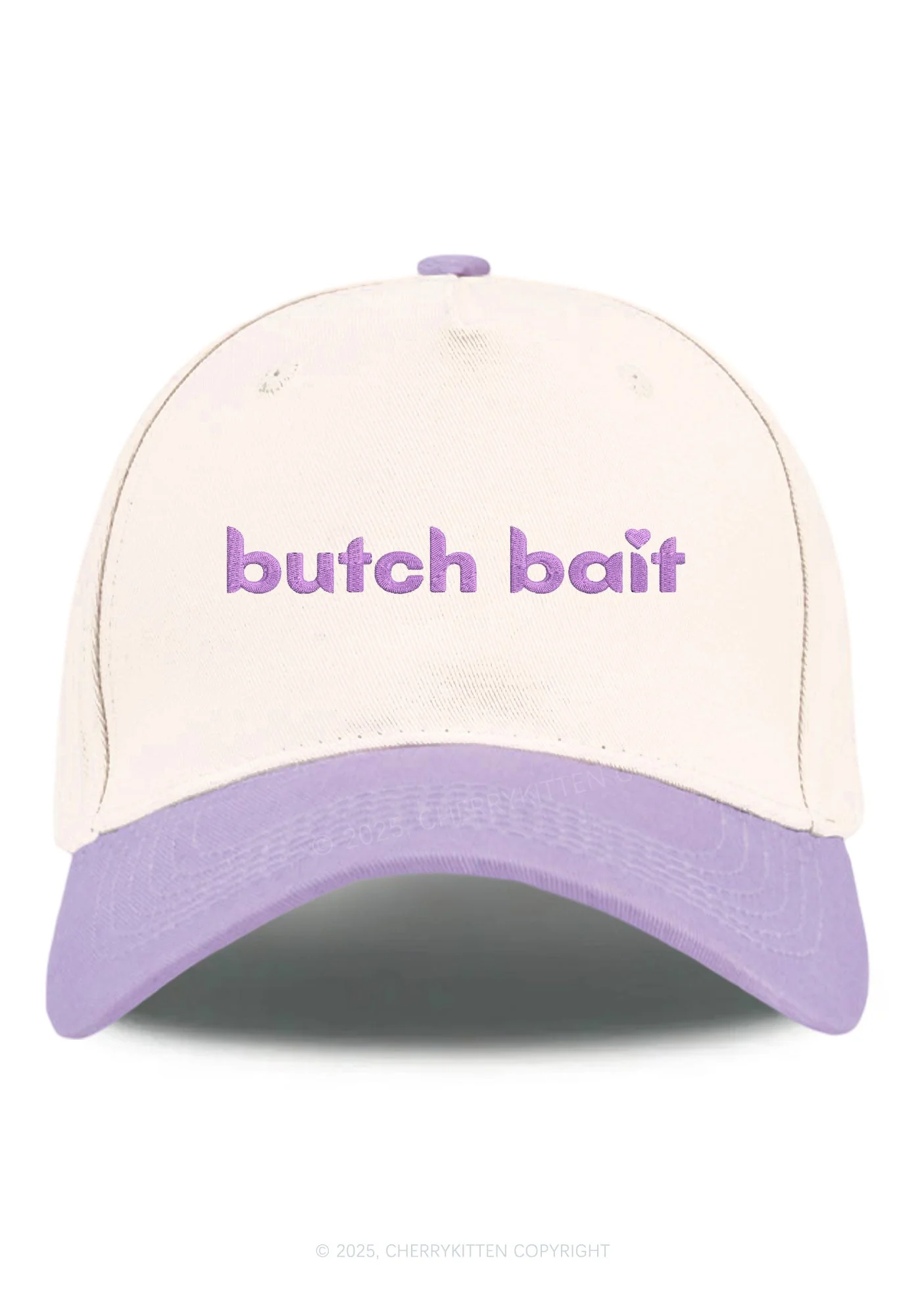 Embroidered Butch Bait Heart Pride Y2K Color Block Baseball Cap Cherrykitten - Image 12