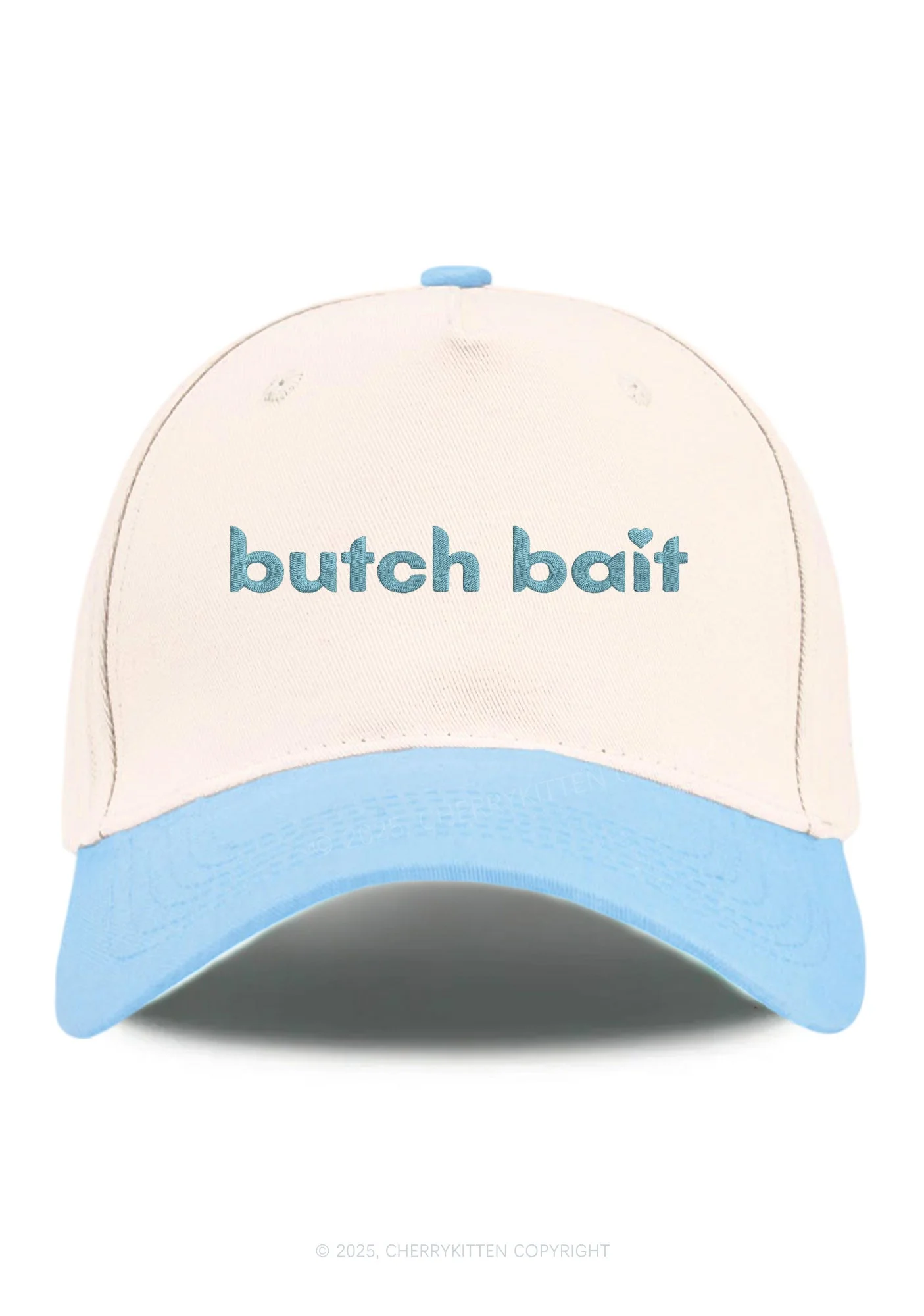 Embroidered Butch Bait Heart Pride Y2K Color Block Baseball Cap Cherrykitten - Image 13