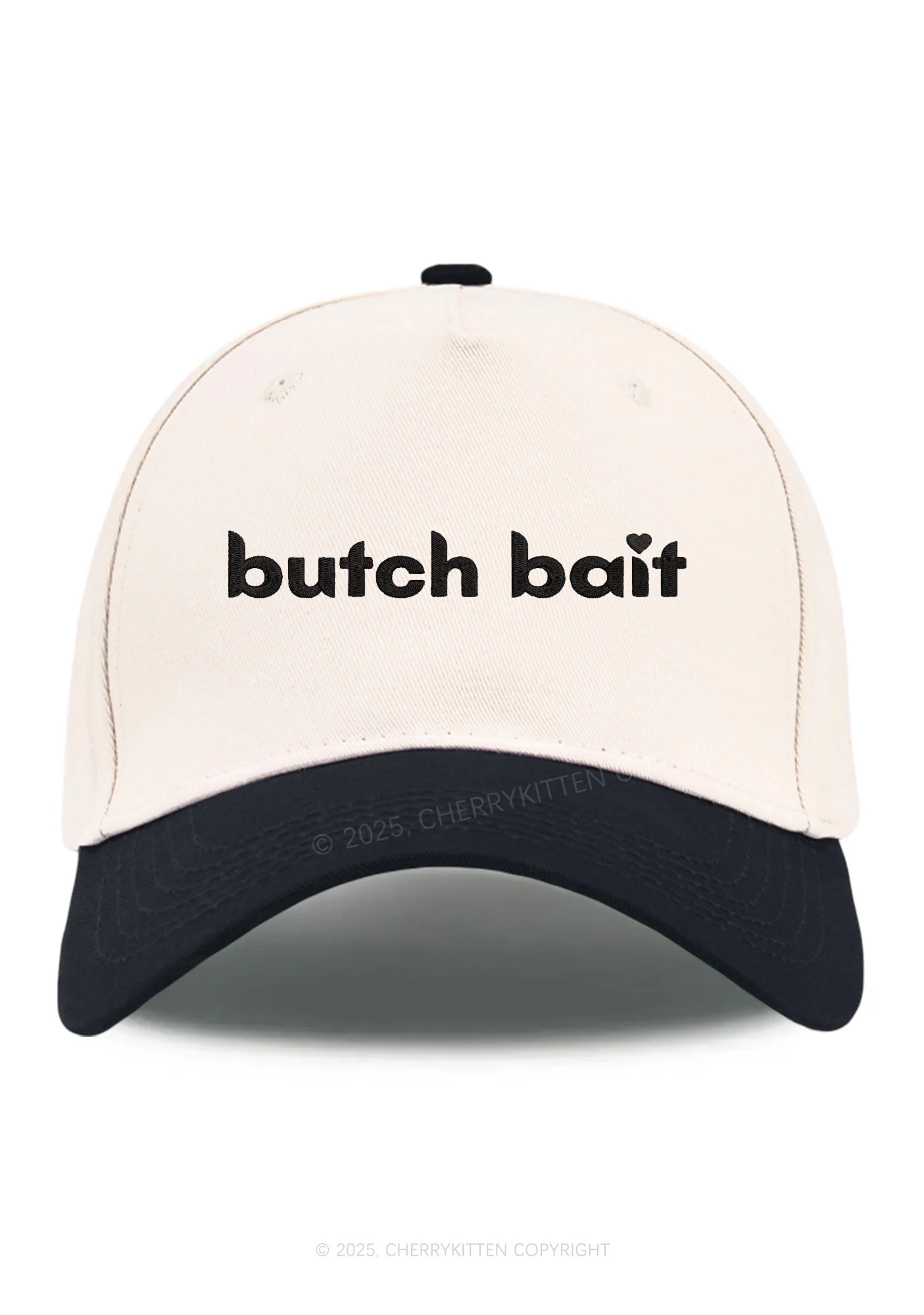 Embroidered Butch Bait Heart Pride Y2K Color Block Baseball Cap Cherrykitten - Image 3