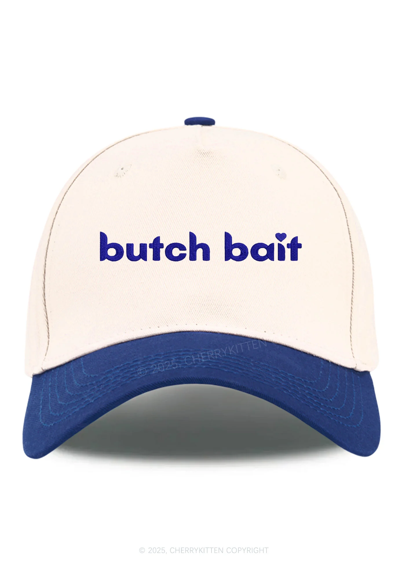 Embroidered Butch Bait Heart Pride Y2K Color Block Baseball Cap Cherrykitten - Image 5