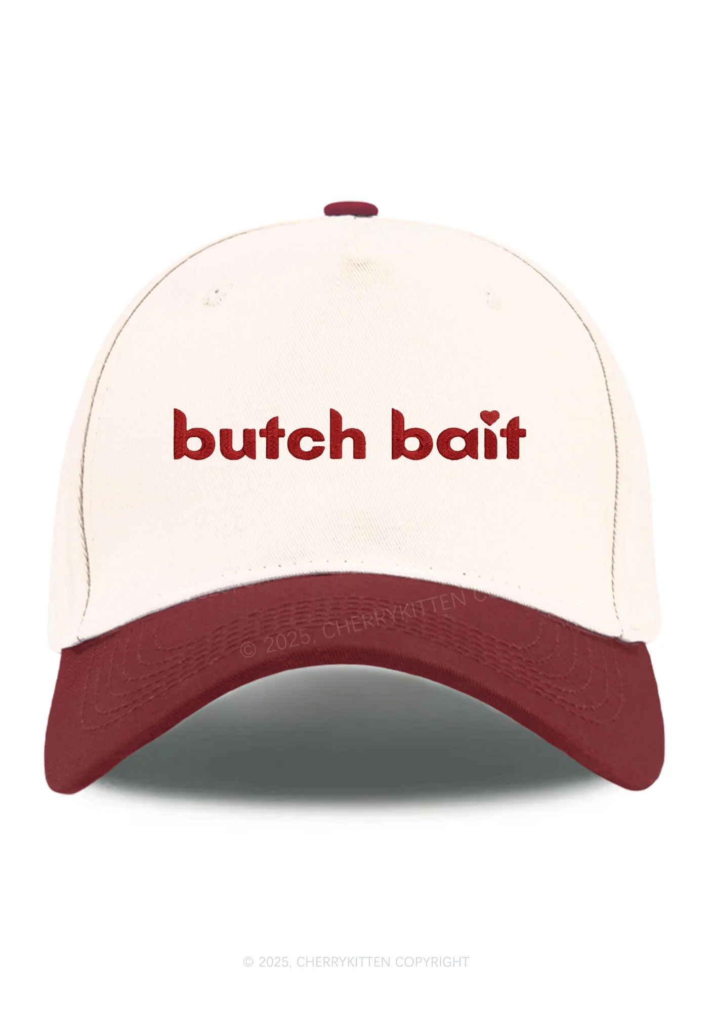 Embroidered Butch Bait Heart Pride Y2K Color Block Baseball Cap Cherrykitten - Image 8