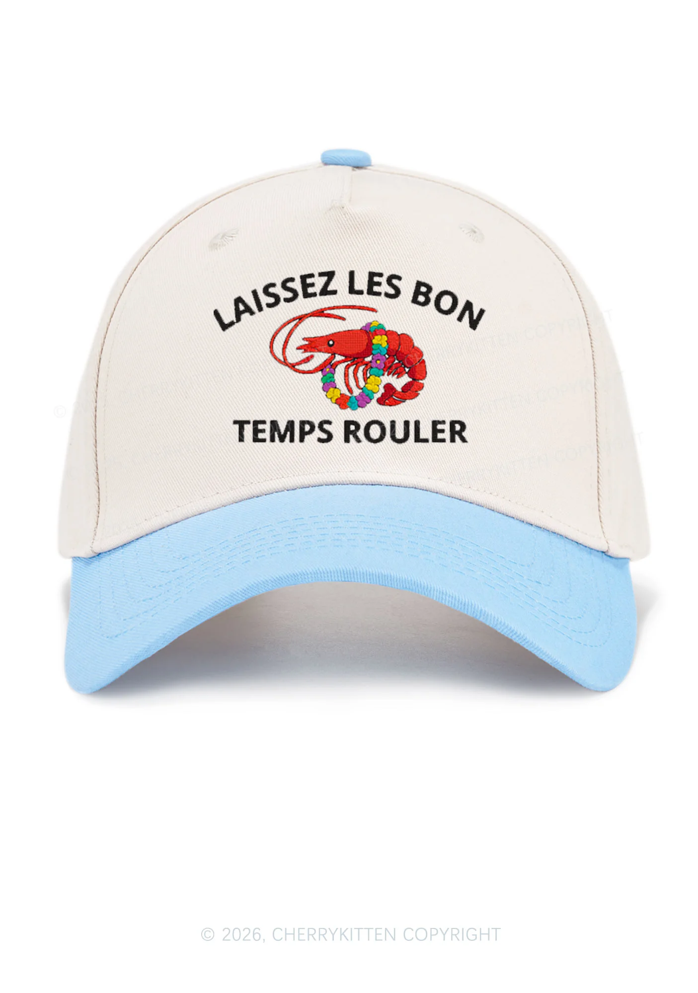 Embroidered Crawfish Y2K Color Block Baseball Cap Cherrykitten - Image 11