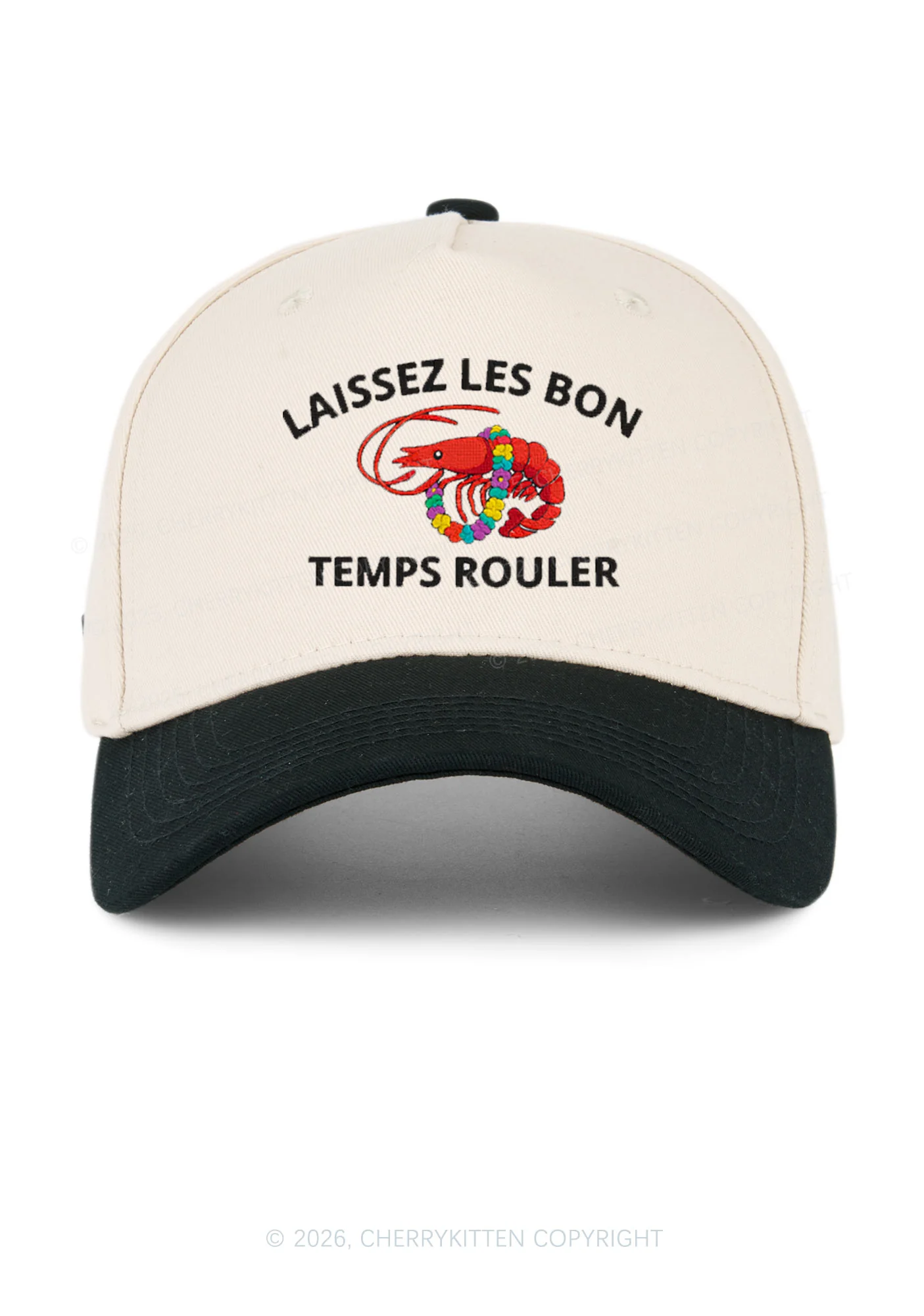 Embroidered Crawfish Y2K Color Block Baseball Cap Cherrykitten - Image 4