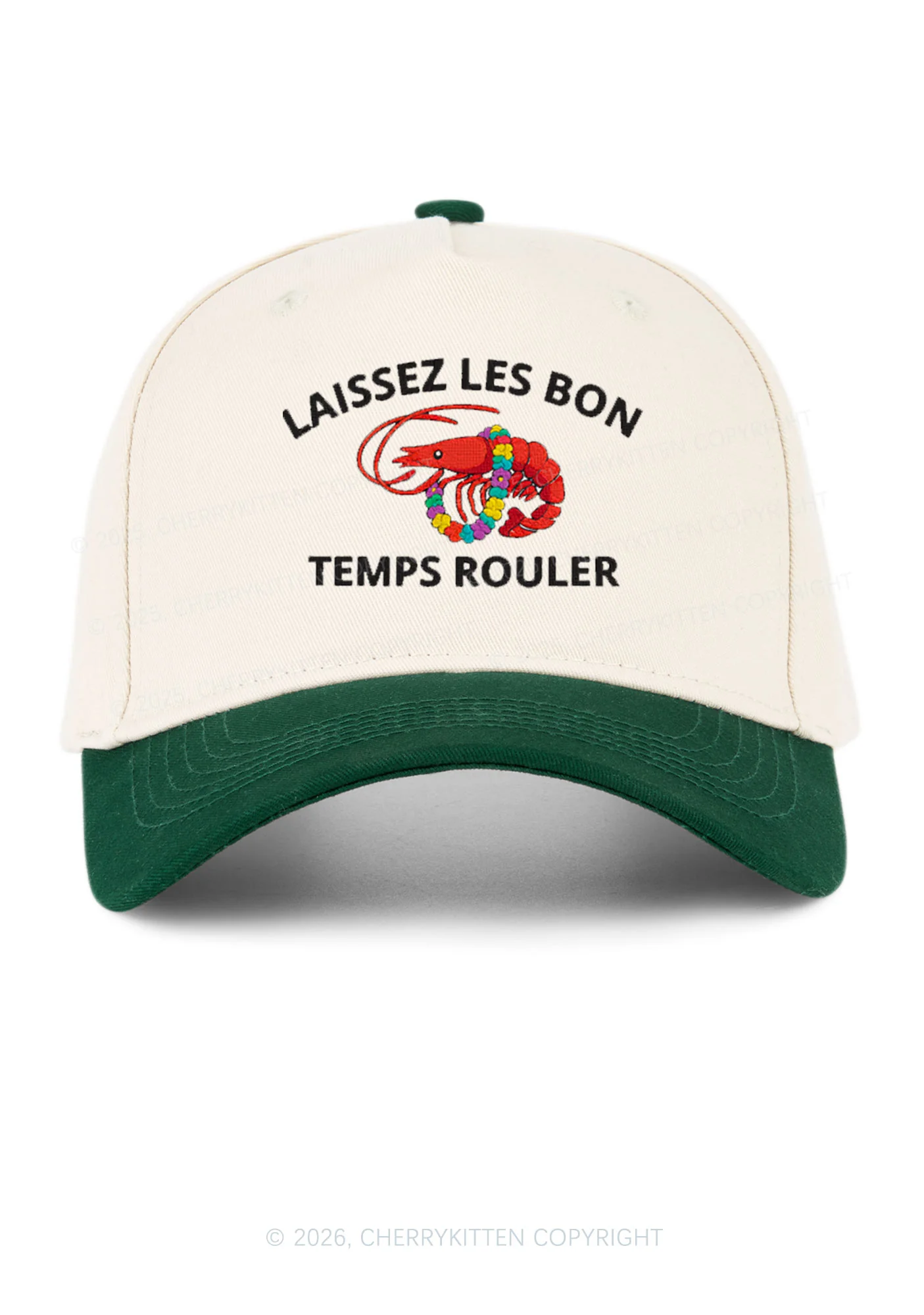 Embroidered Crawfish Y2K Color Block Baseball Cap Cherrykitten - Image 5