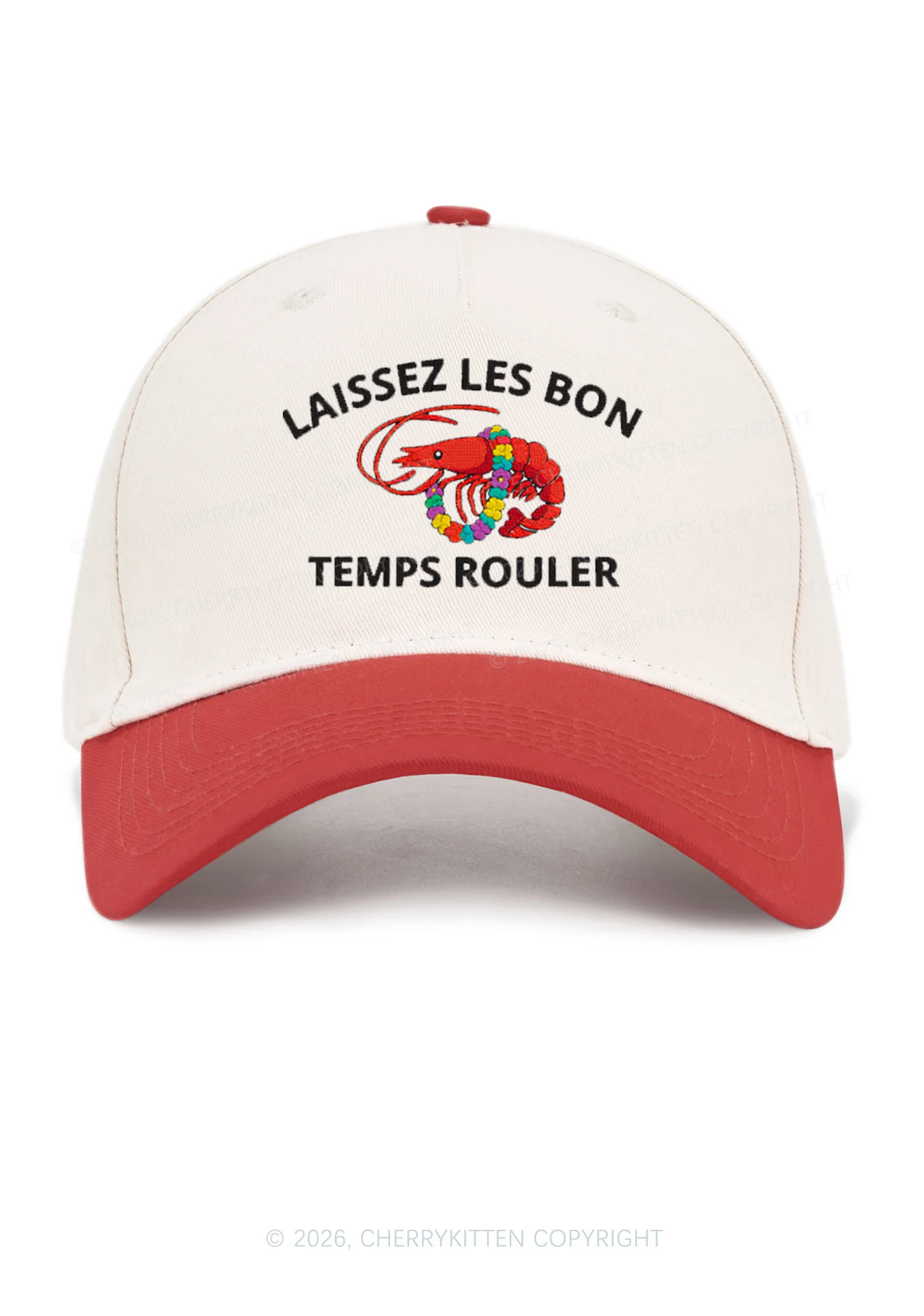 Embroidered Crawfish Y2K Color Block Baseball Cap Cherrykitten - Image 8
