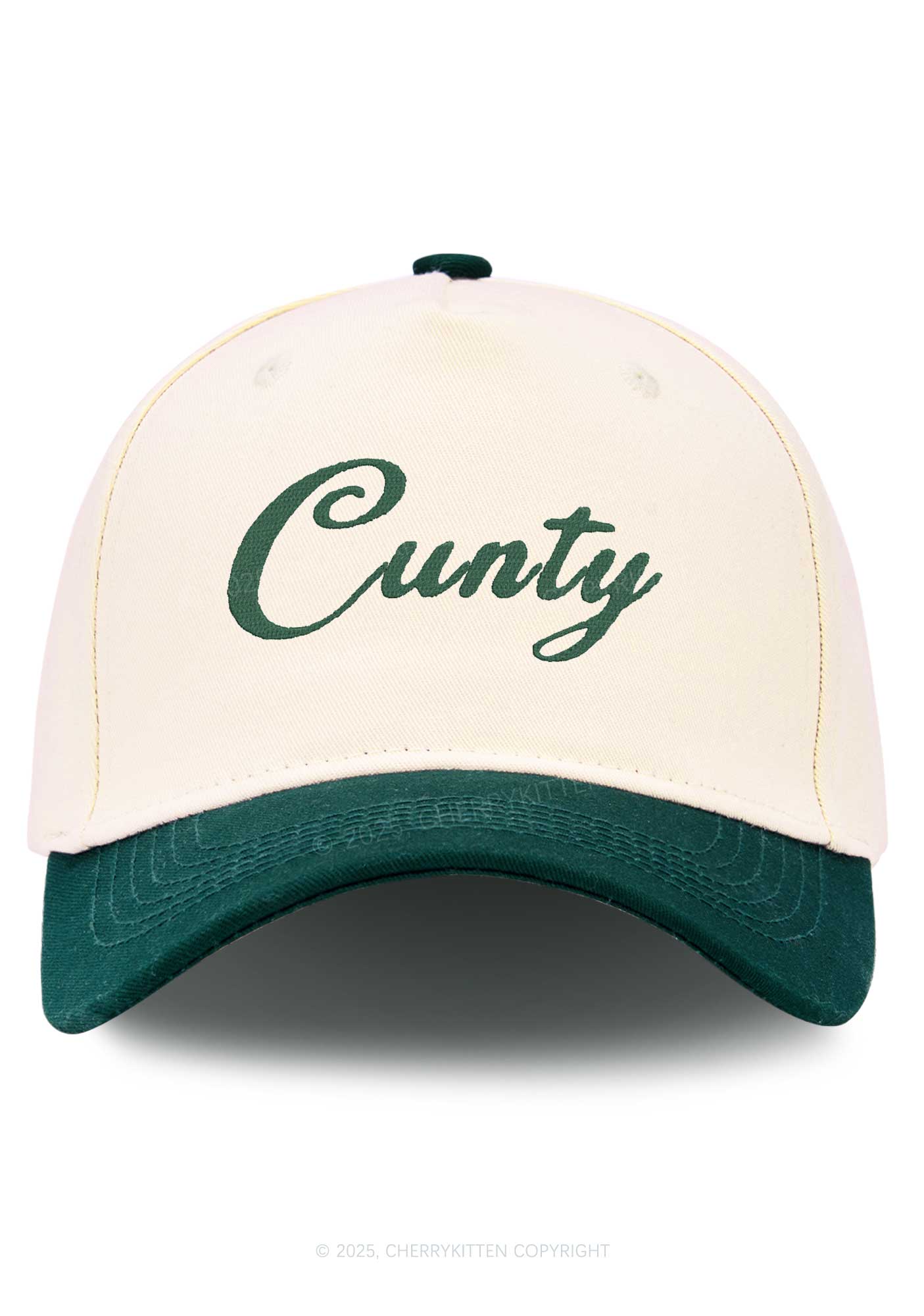 Embroidered Cunty Y2K Color Block Baseball Cap Cherrykitten - Image 6